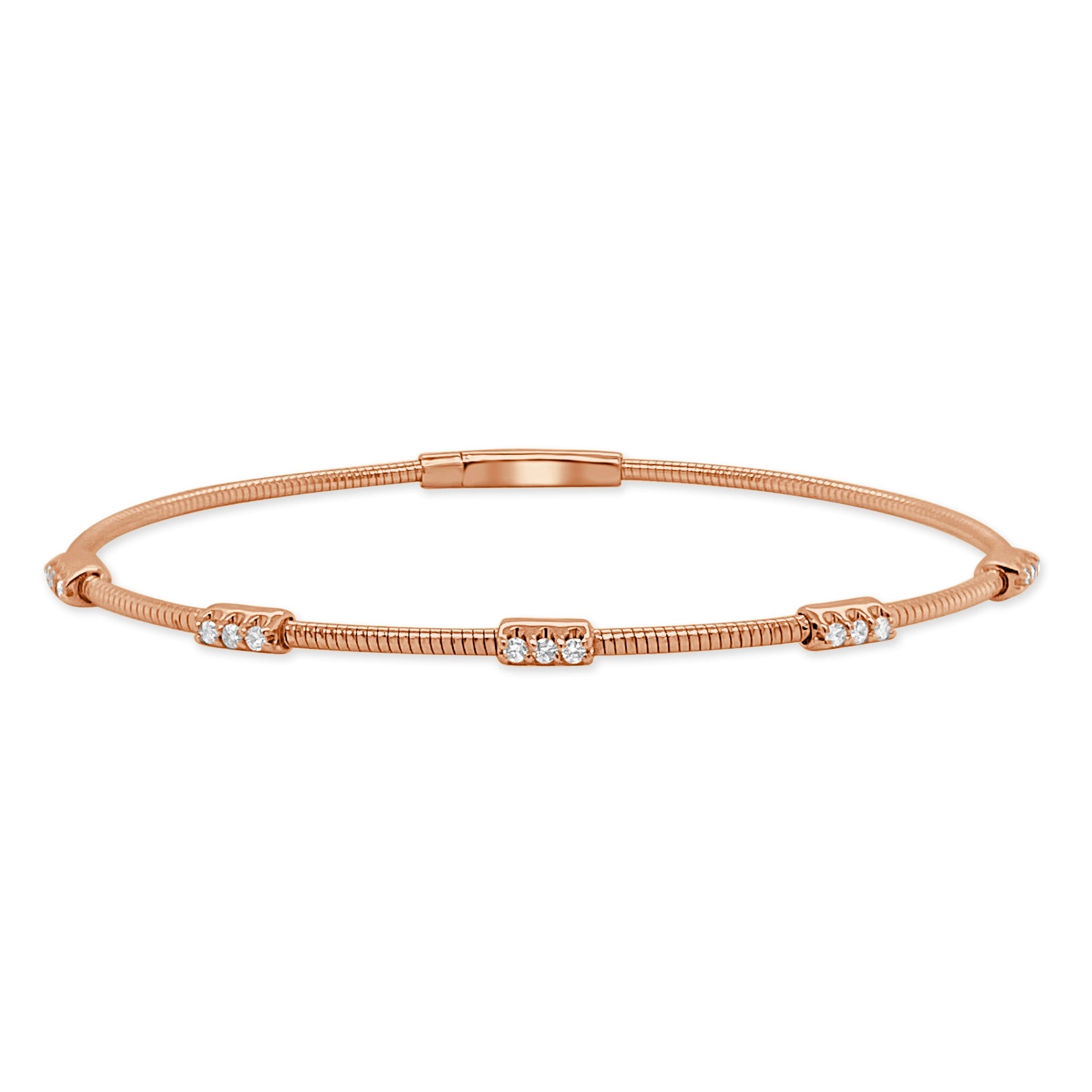 14k Gold & Diamond Flexible Bangle
