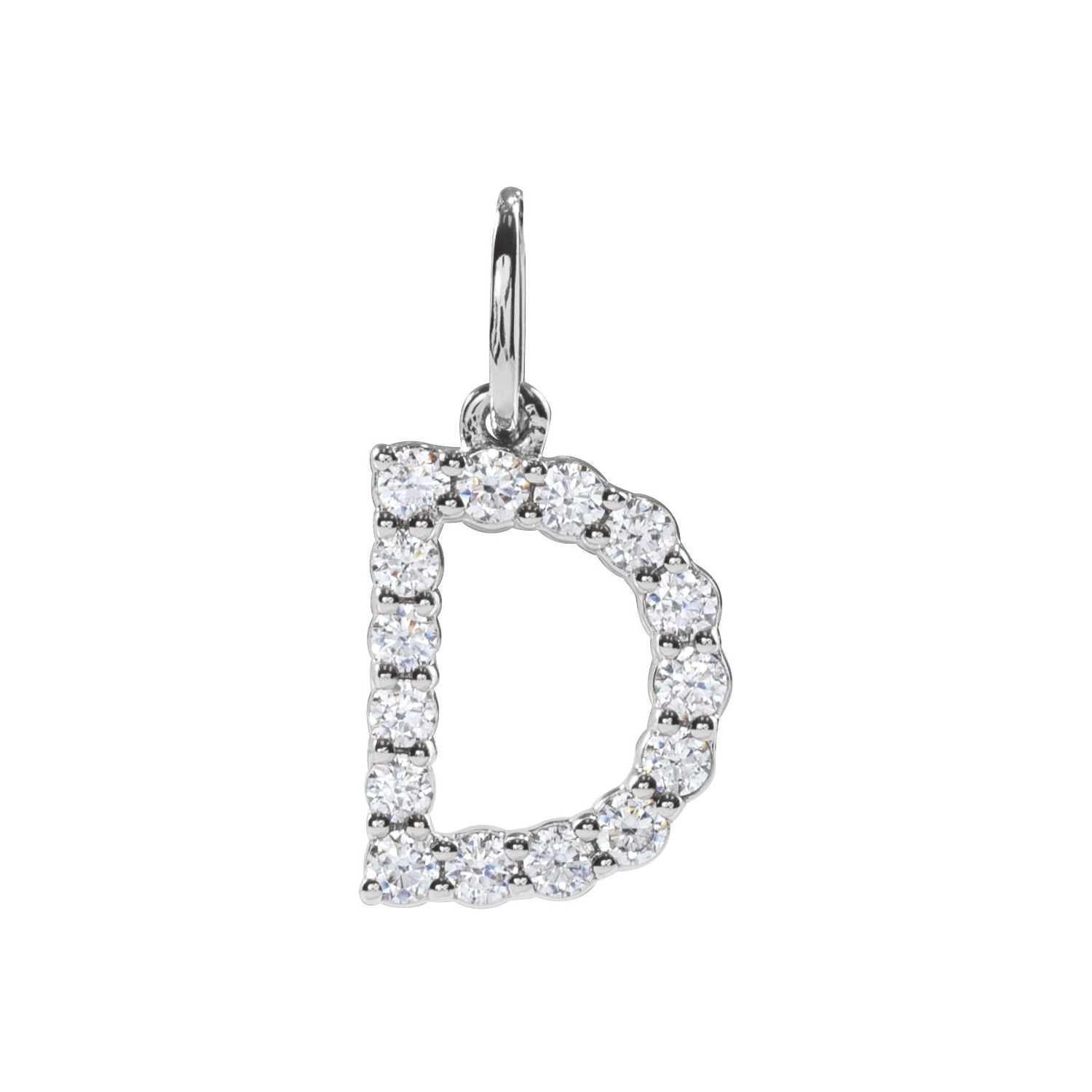 14k Gold 1/4ct Lab-grown Diamond Initial D Pendant