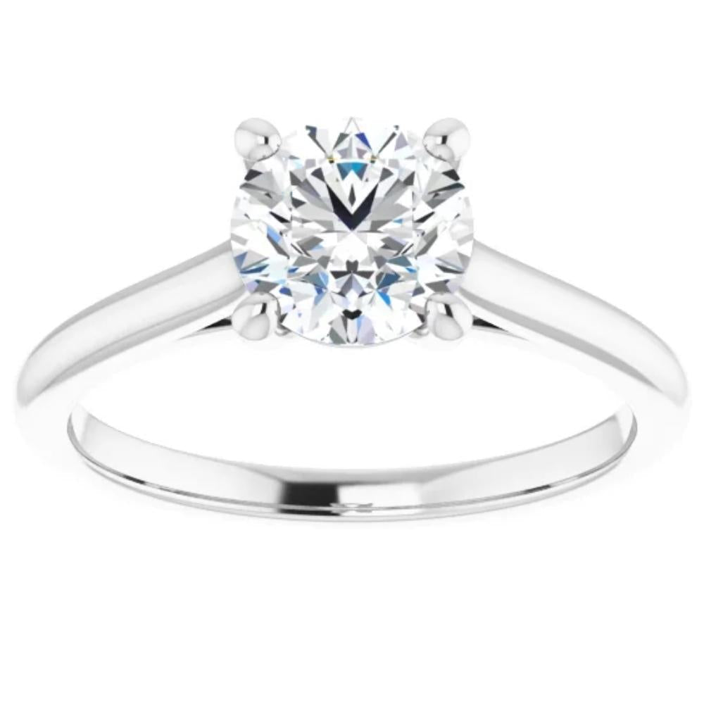 1ct Round Diamond Solitaire 14k Rose & White Gold Engagement Ring