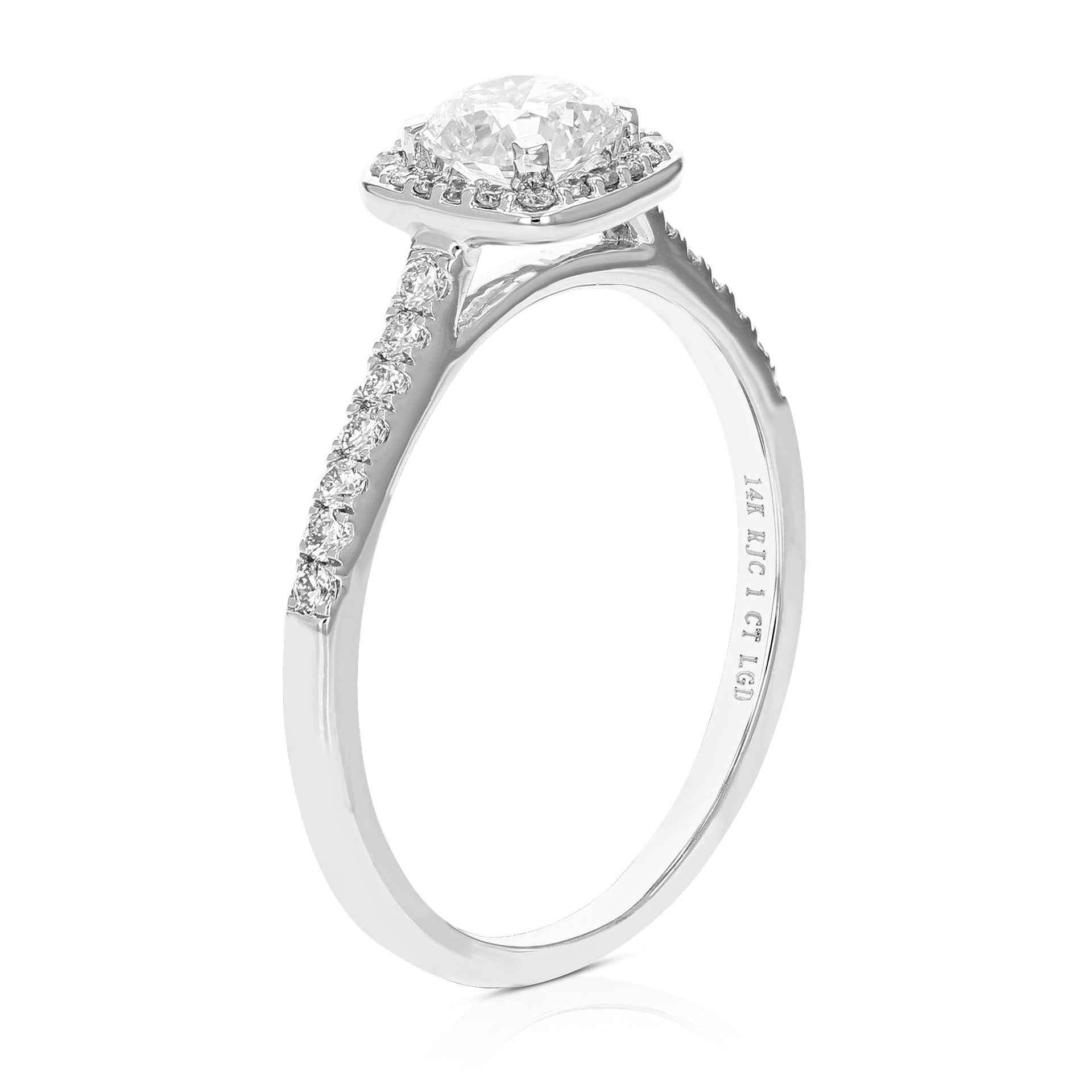 1 cttw Wedding Engagement Ring for Women, Round Lab Grown Diamond Ring in 14K White Gold, Prong Setting