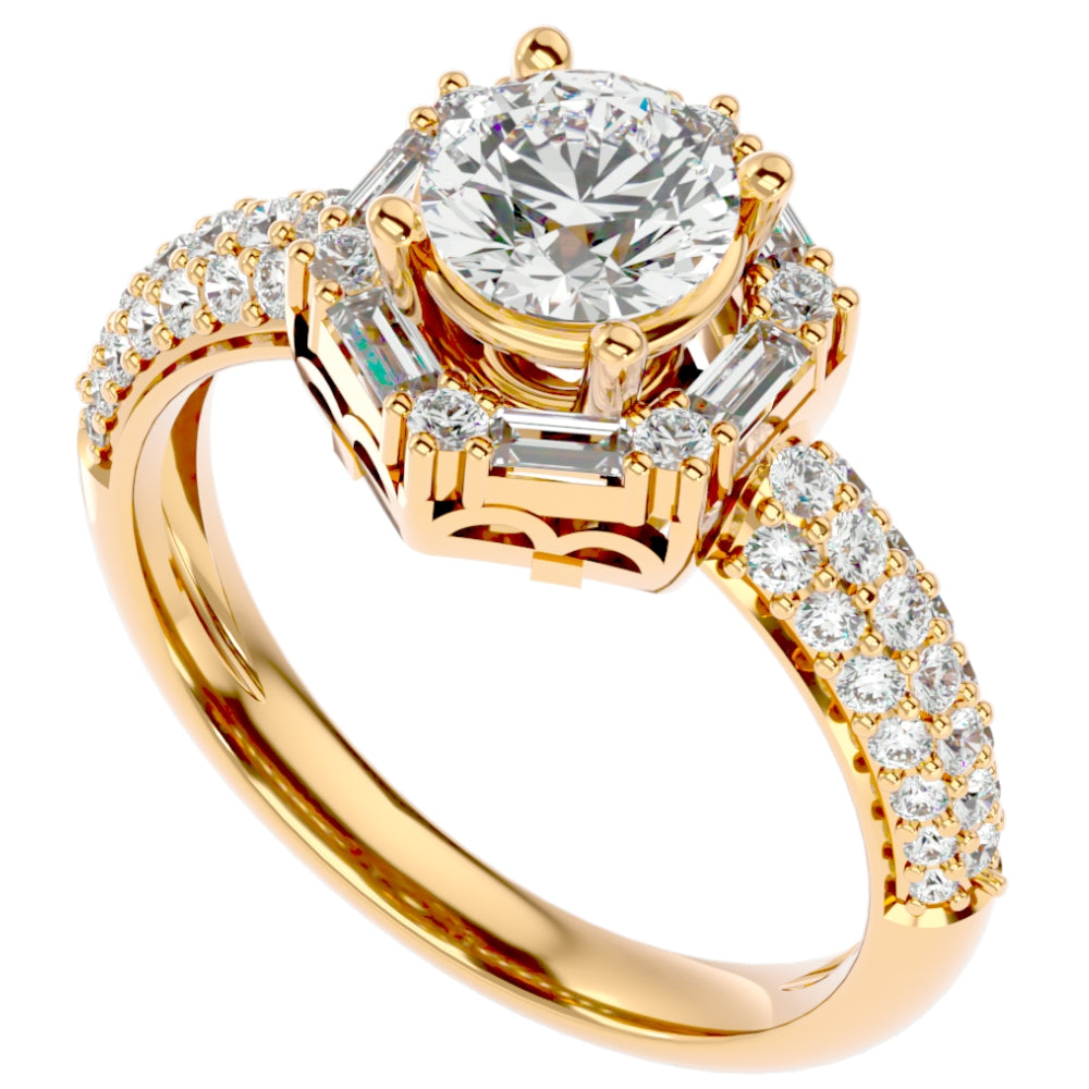 1 1/2 ct Diamond & Moissanite Accent Engagement Ring in 10k Gold