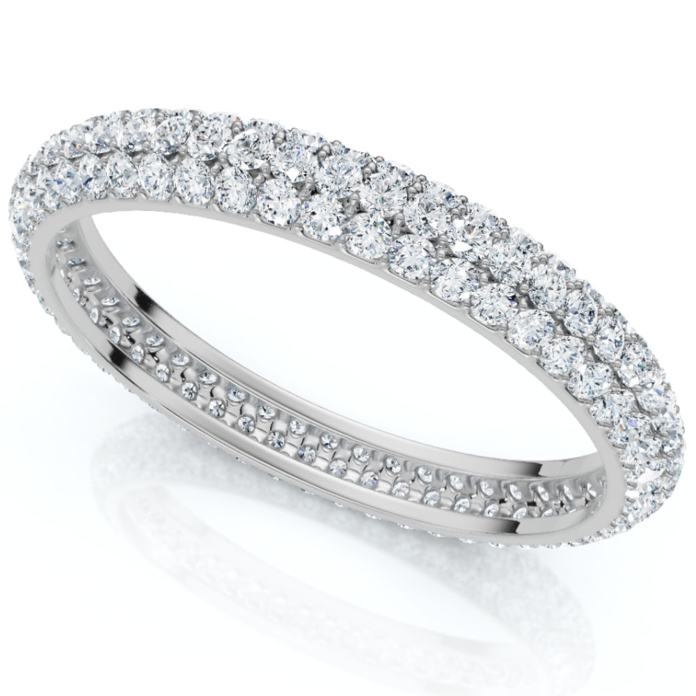 1Ct Pave Diamond Eternity Ring 14k Gold Lab Grown
