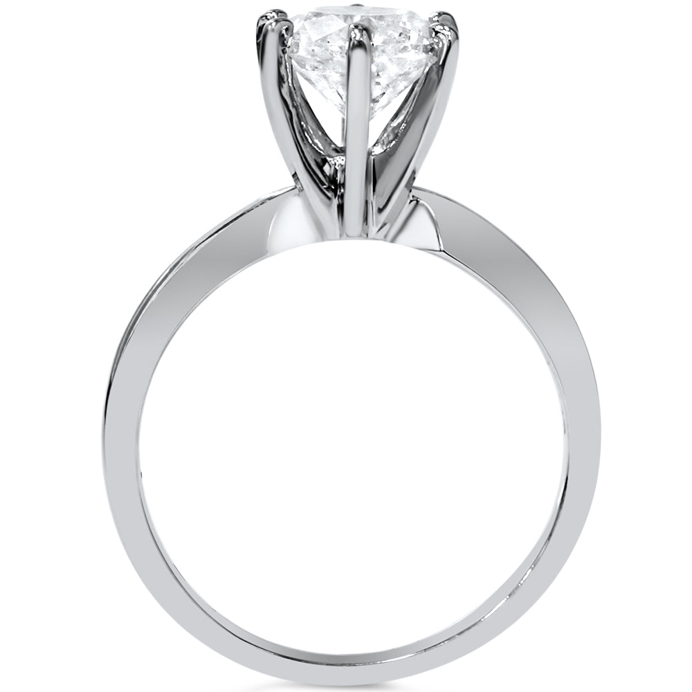 1ct Solitaire Moissanite Engagement Ring Round Brilliant 14k White Gold