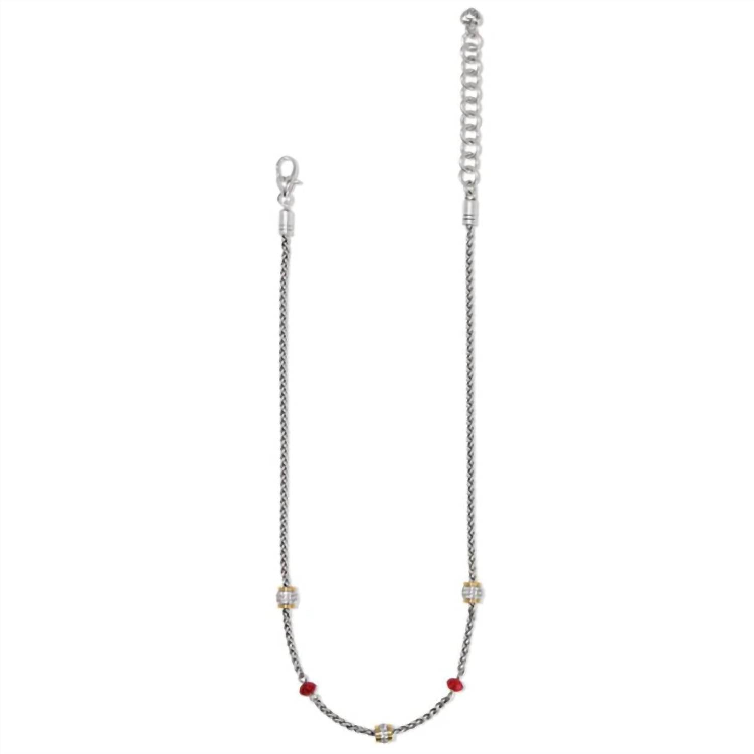 Women's Meridian Short Necklace In Silver-red