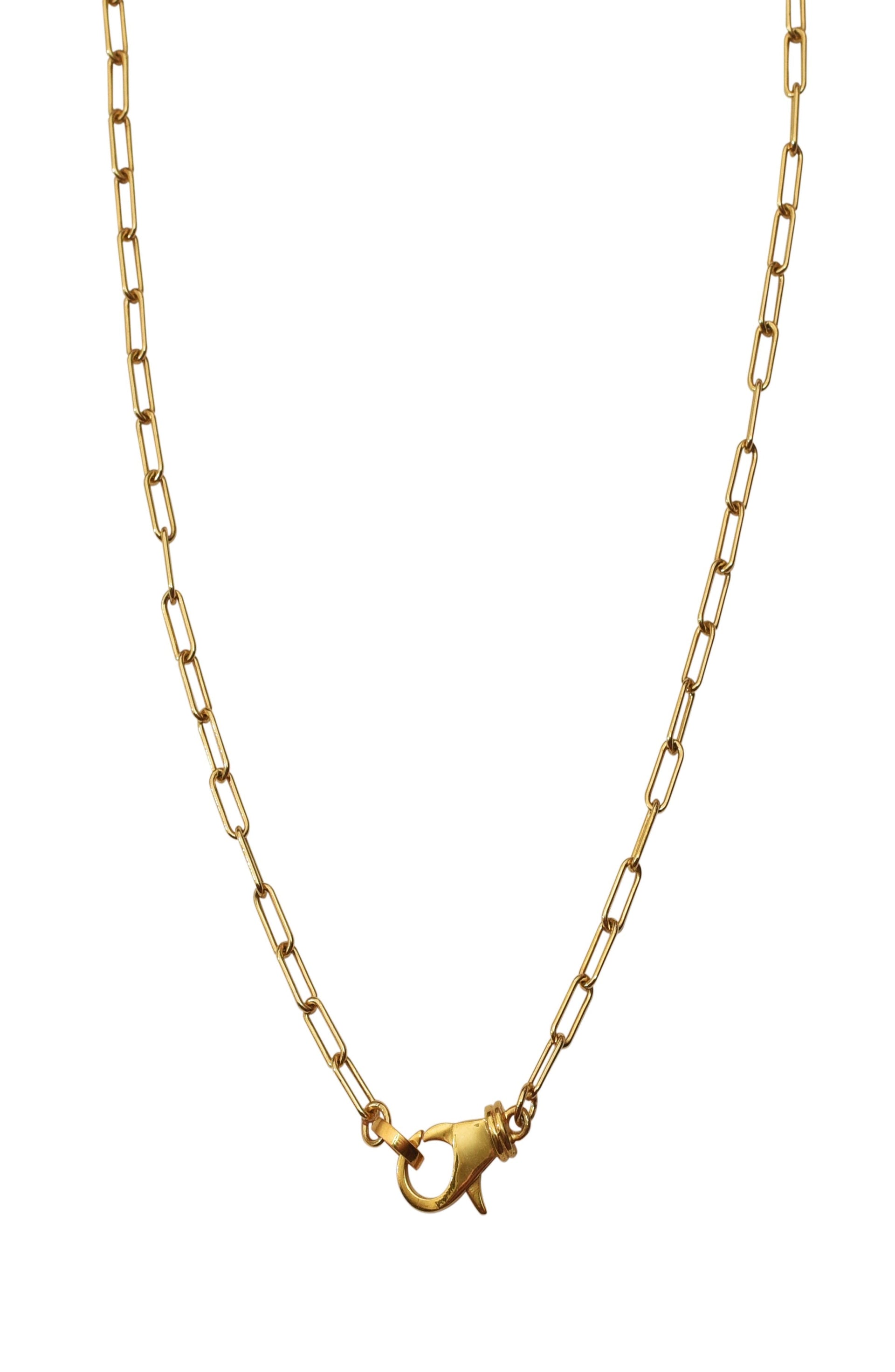 Adornia Lock Paper Clip Chain Necklace gold