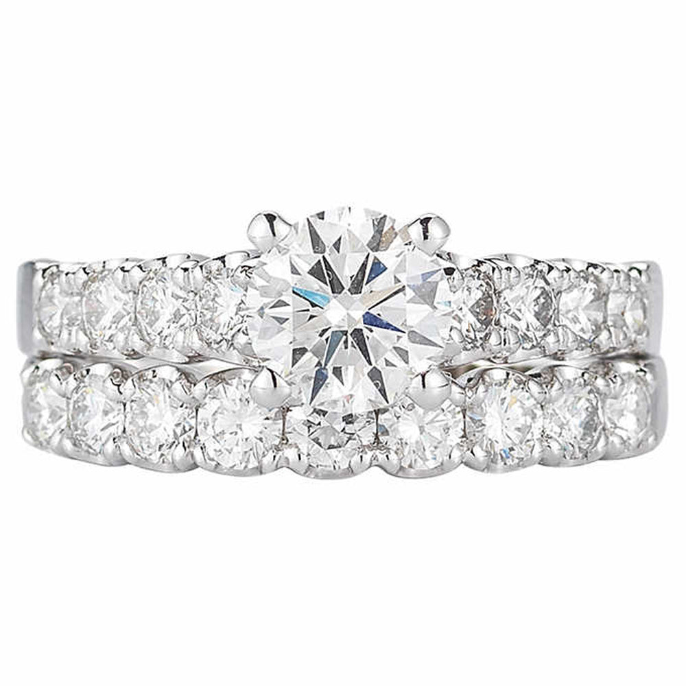 3 1/2 Ct Diamond Engagement Wedding Ring Set White Gold