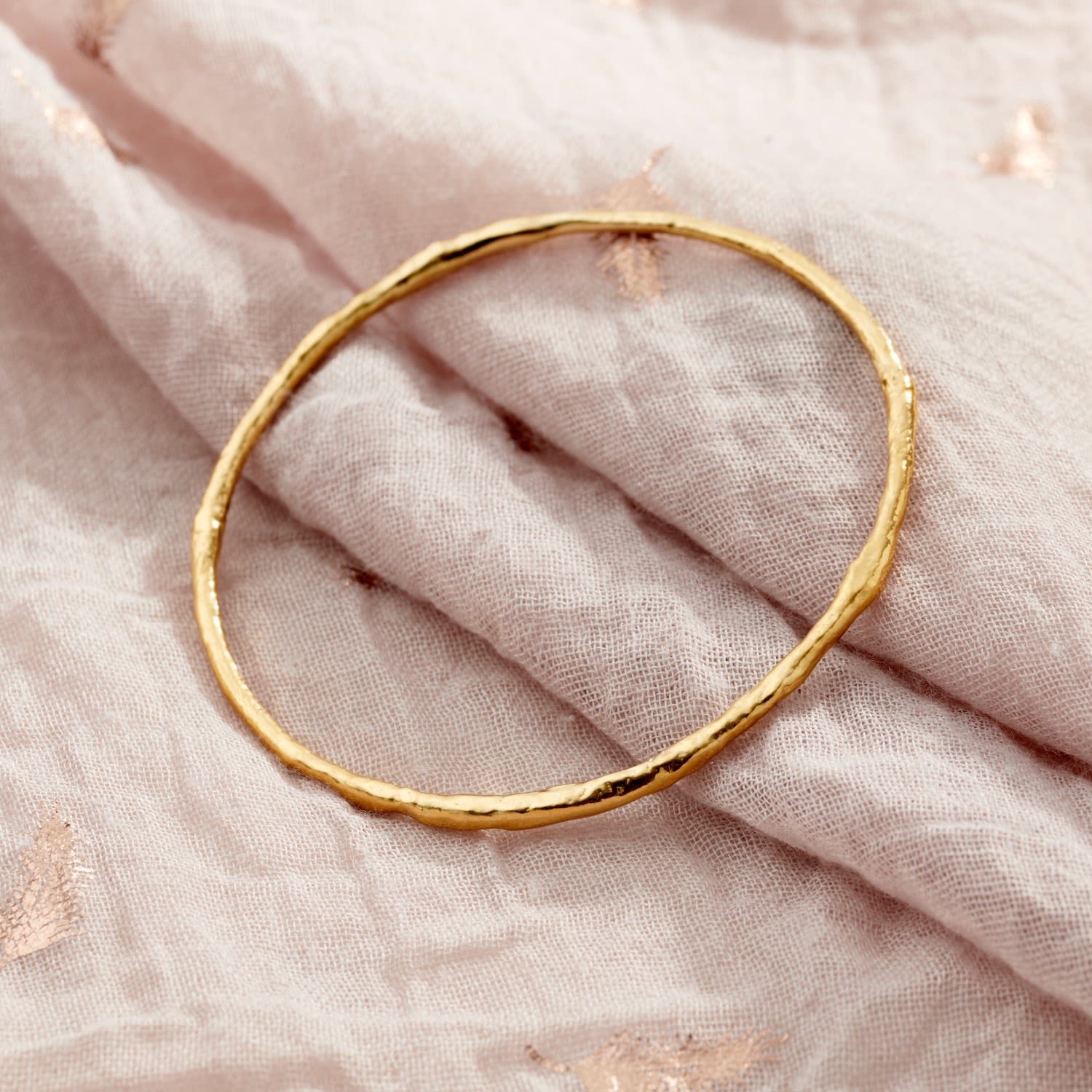 Gold Plated Molten Bangle