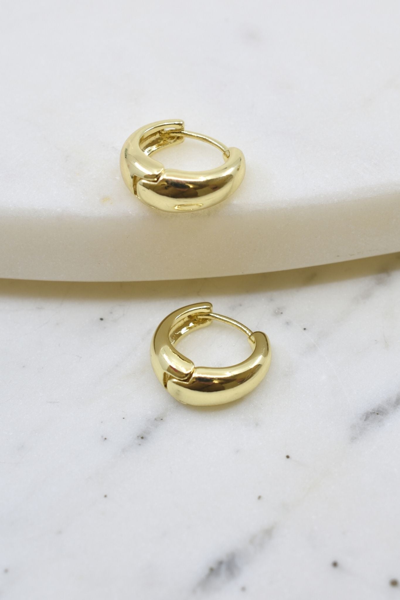 Simple Small Closed Gold Hoop Earrings