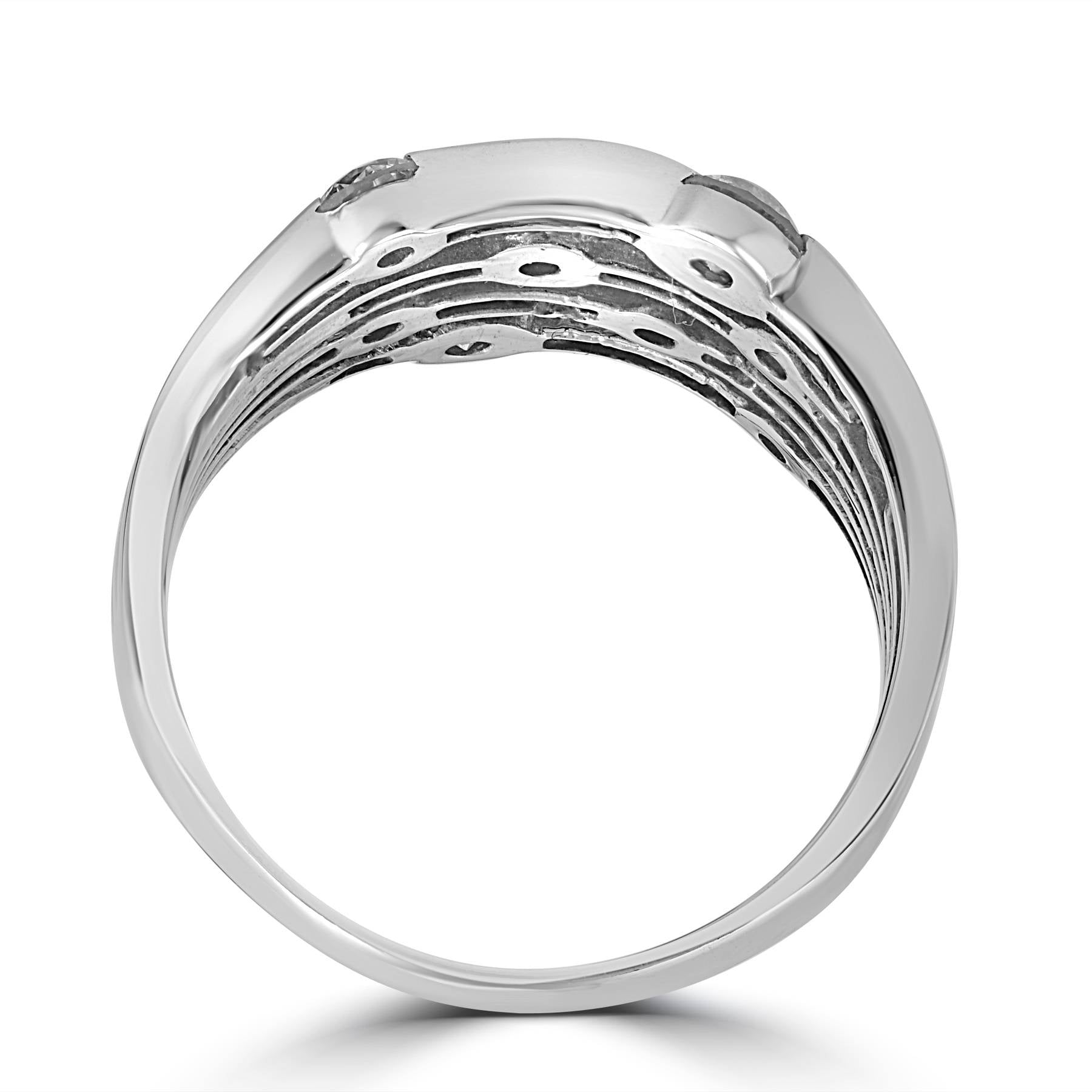 14K White Gold 1ct Real Diamond Right Hand Ring Size Selectable