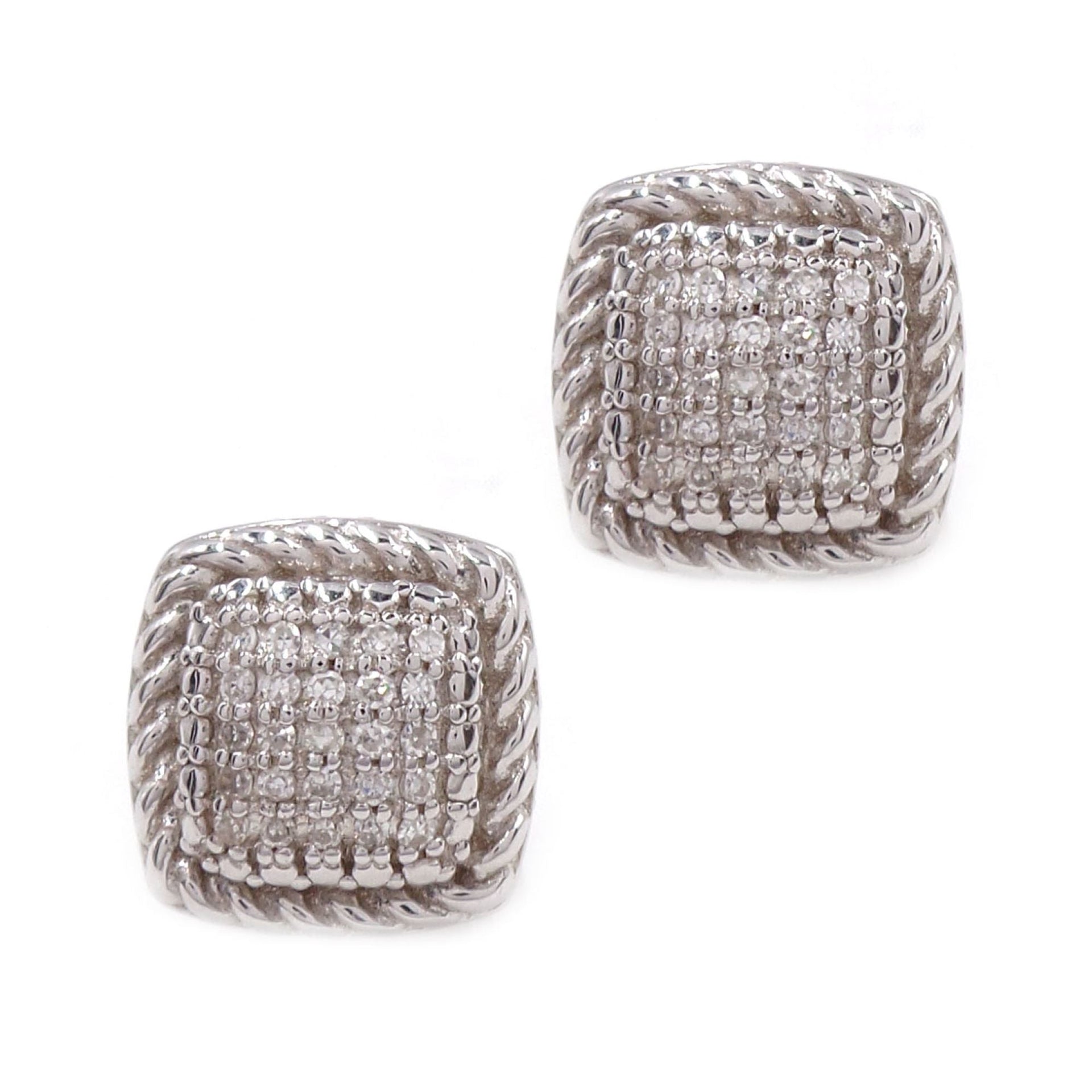 STERLING SILVER DIAMOND EARRINGS