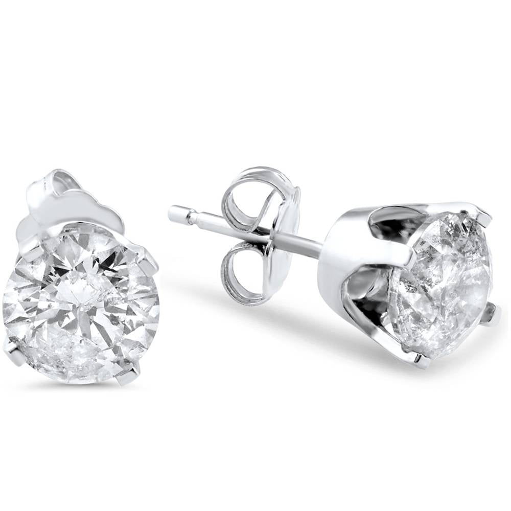 1 3/8 ct Diamond Studs 14K White Gold