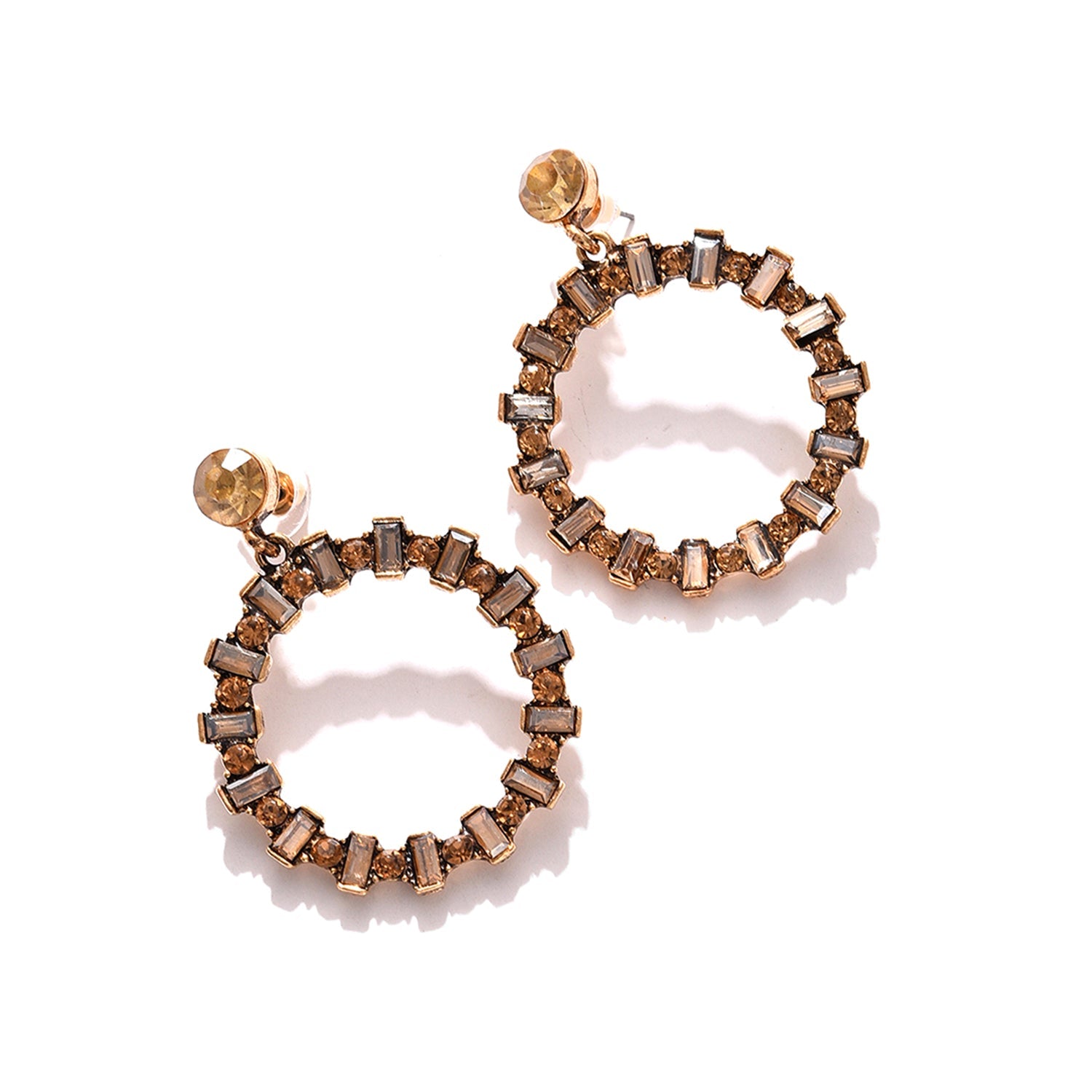 Gold Plated Designer Stone Drop Earring For Women's