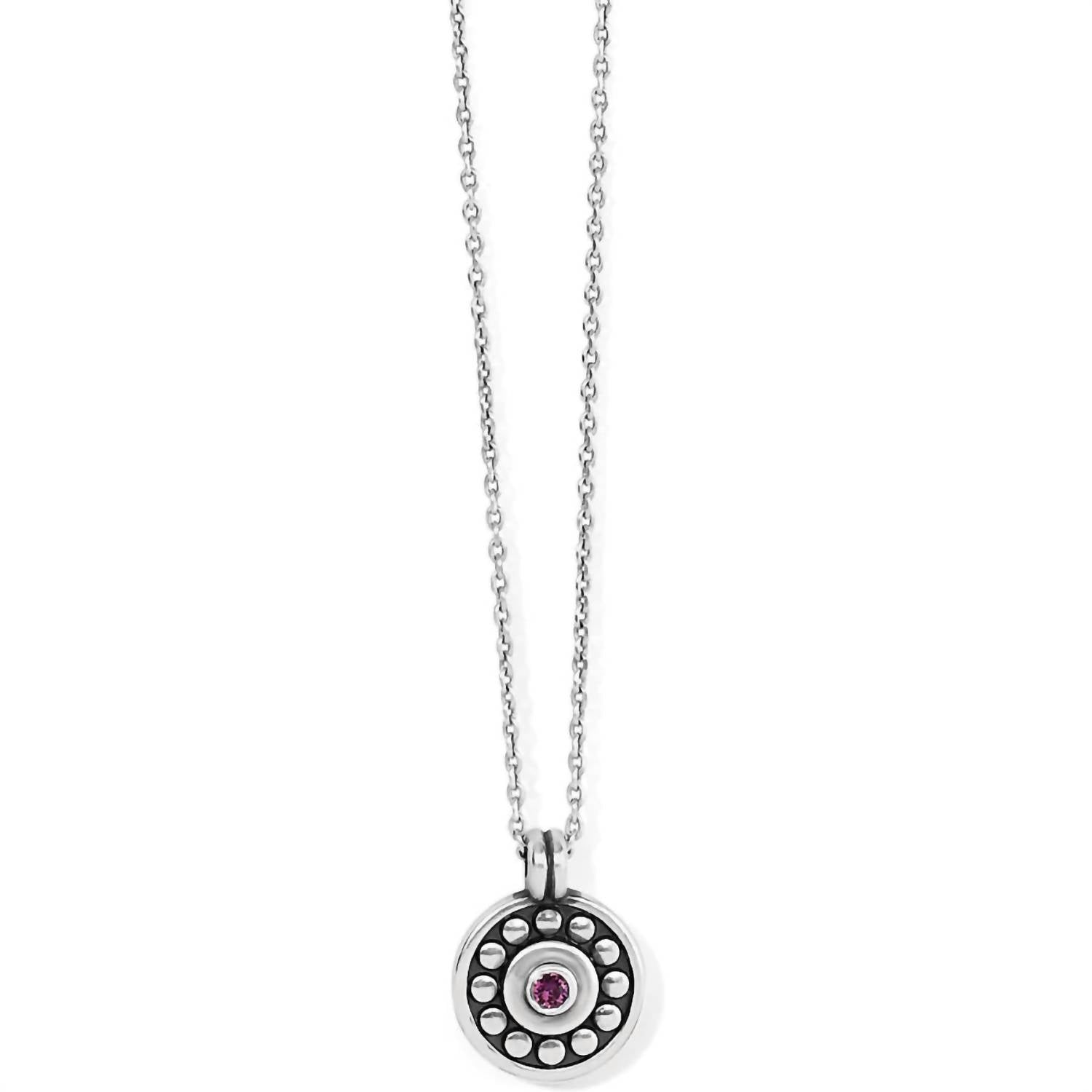 Women's Dot Medali Petite Reversible Necklace In February-amethyst