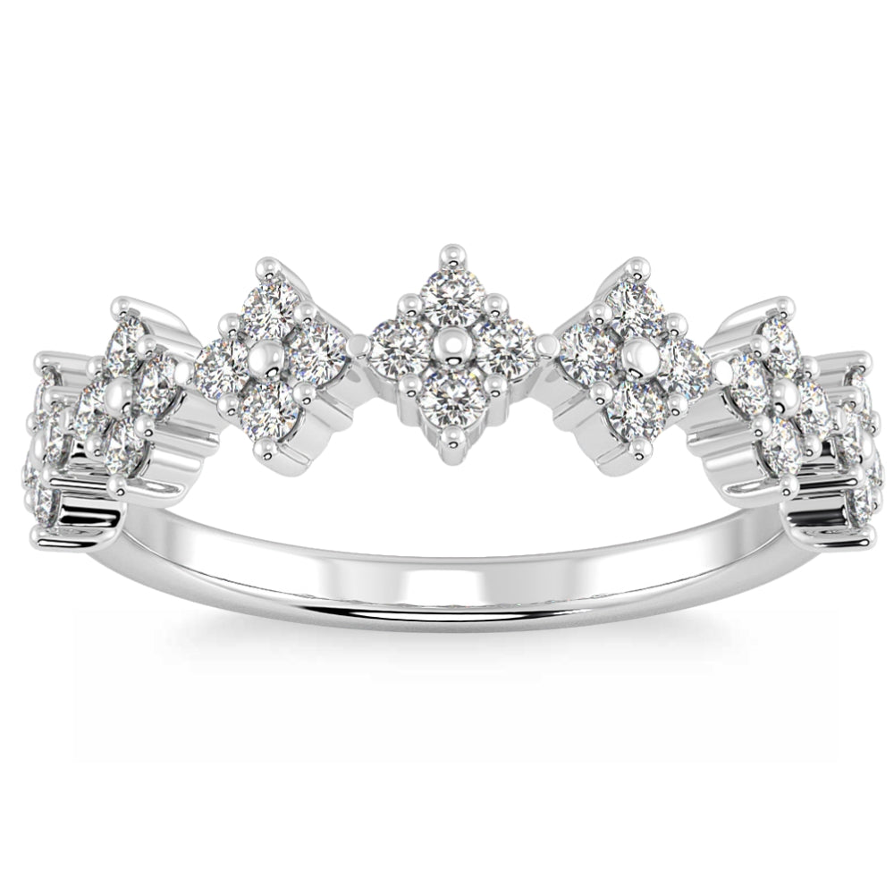 1/2 ct TW Round Diamond Wedding Ring 14k Gold Stackable Band Lab Grown