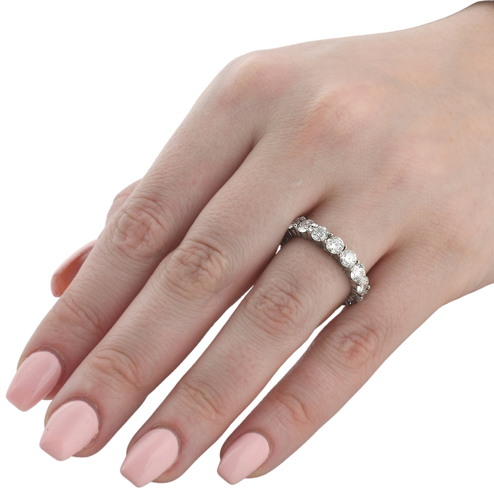5ct Prong Diamond Eternity Ring 14K White Gold Wedding Band