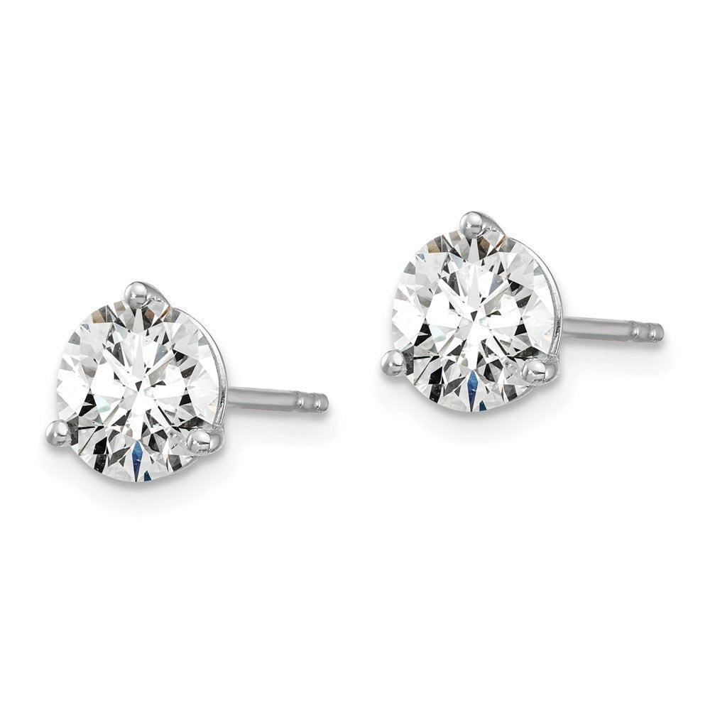 14k White Gold 2 CT Round Lab Grown Diamond Stud Earrings VS Clarity D-E Color