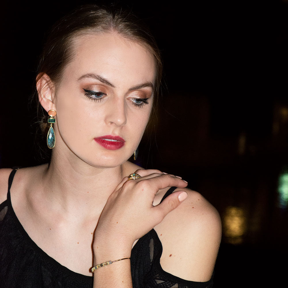 18k Gold Multi Gemstone Necklace