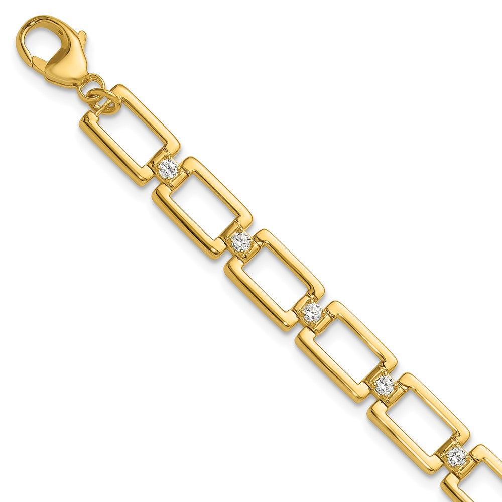 14k Gold 1/2 Ct Lab Grown Diamond Fancy Link Bracelet