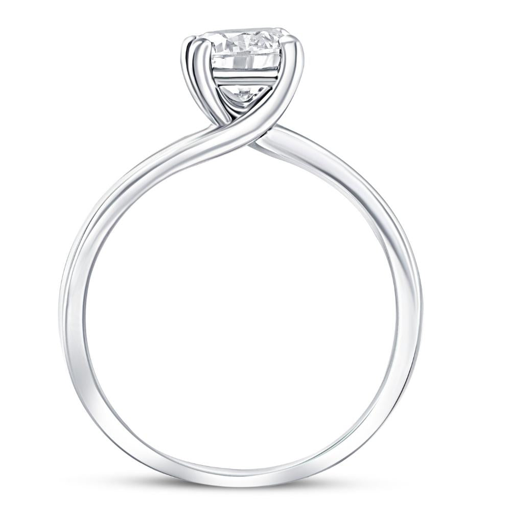 1 ct Diamond Solitaire Engagement Ring 14k White Gold