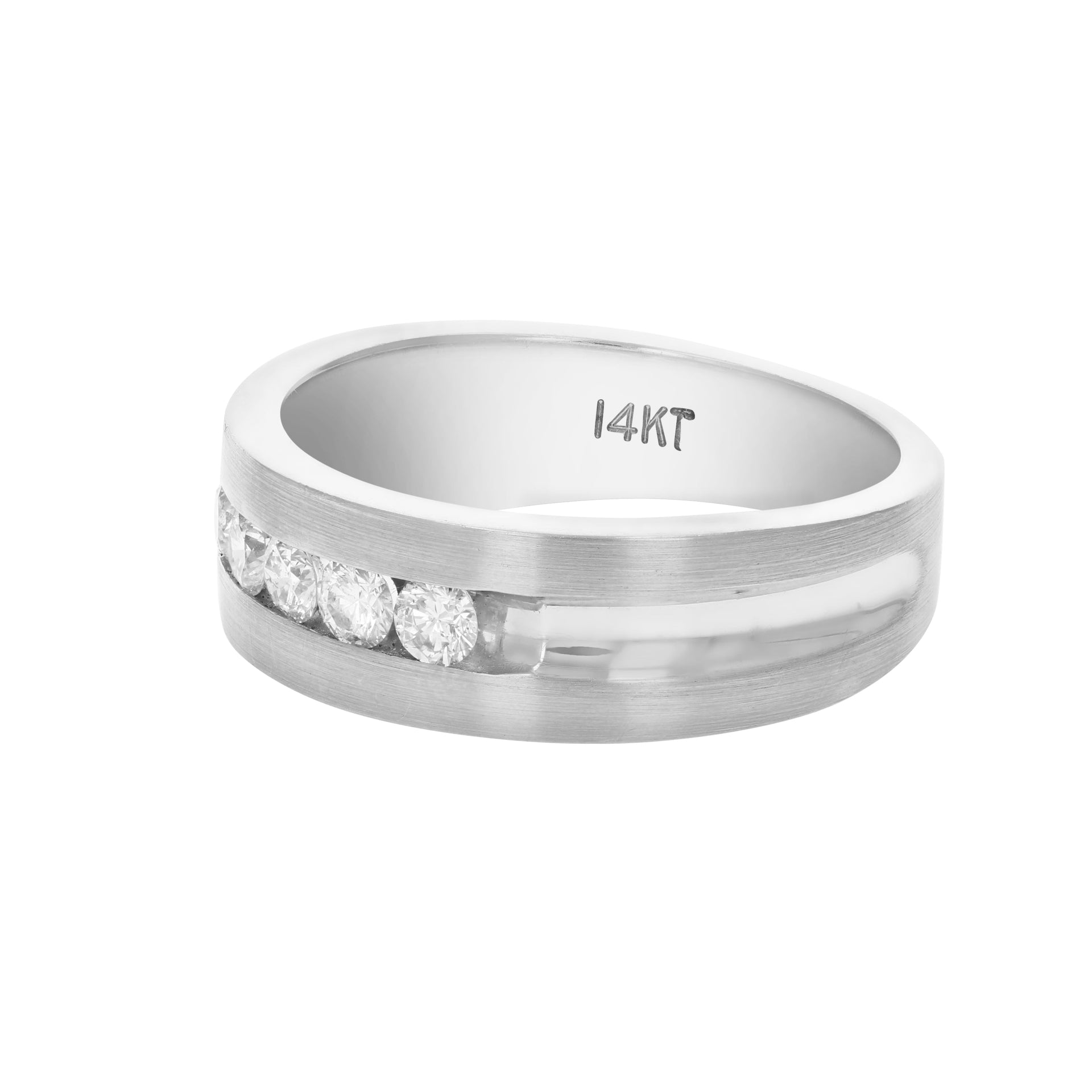 1/2 cttw SI2-I1 5 Stone Certified Machine Diamond Wedding Band 14K Gold