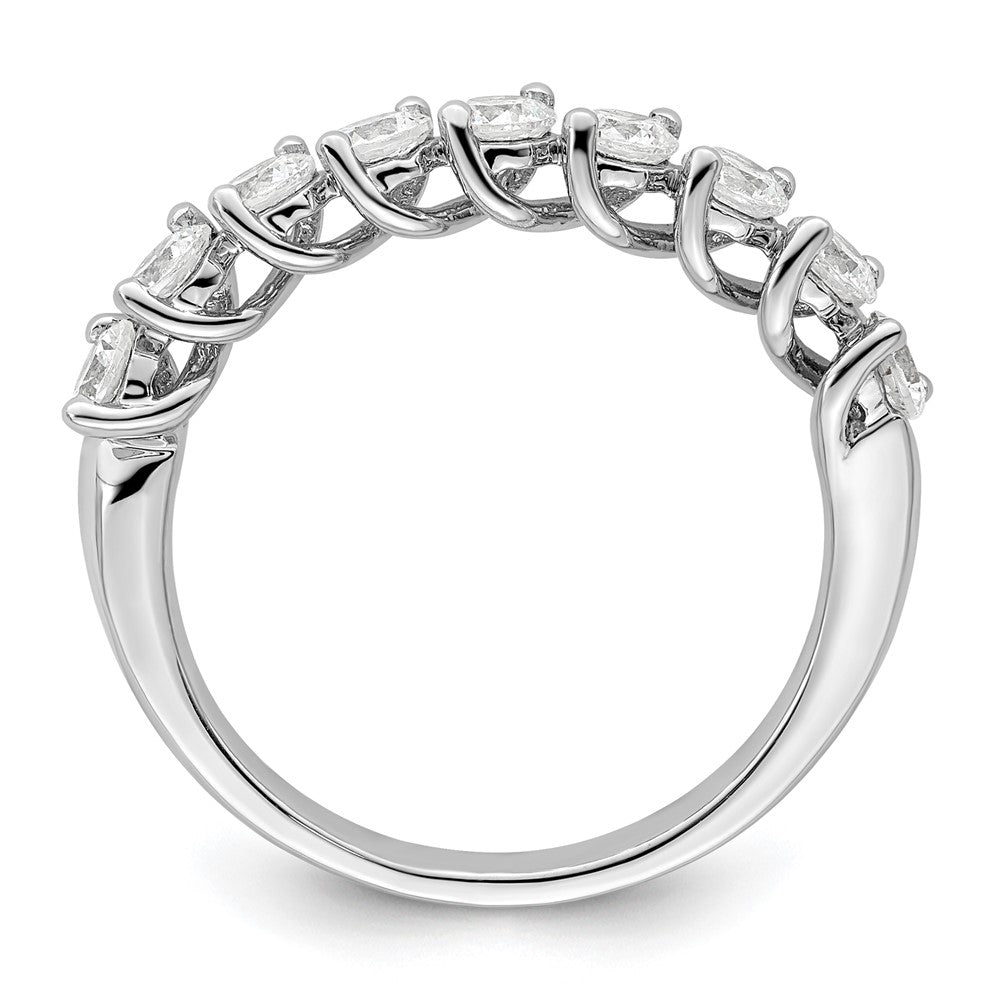 14k White Gold Lab Grown Diamond 9-stone Band Ring 1ct Clarity- VS Color- G-H