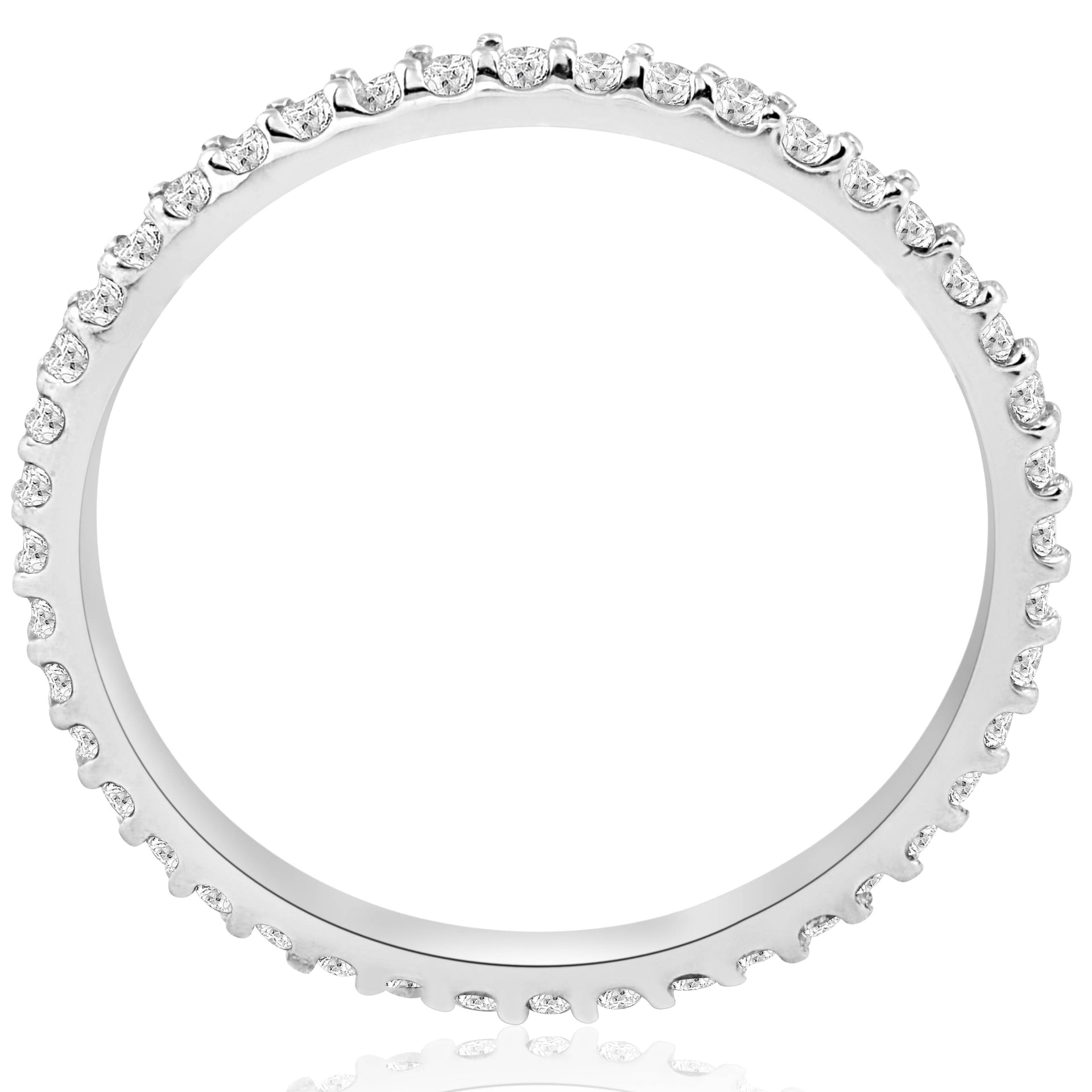 1/2 Ct Diamond Eternity Wedding Stackable Ring 14K White Gold 1.7mm Wide