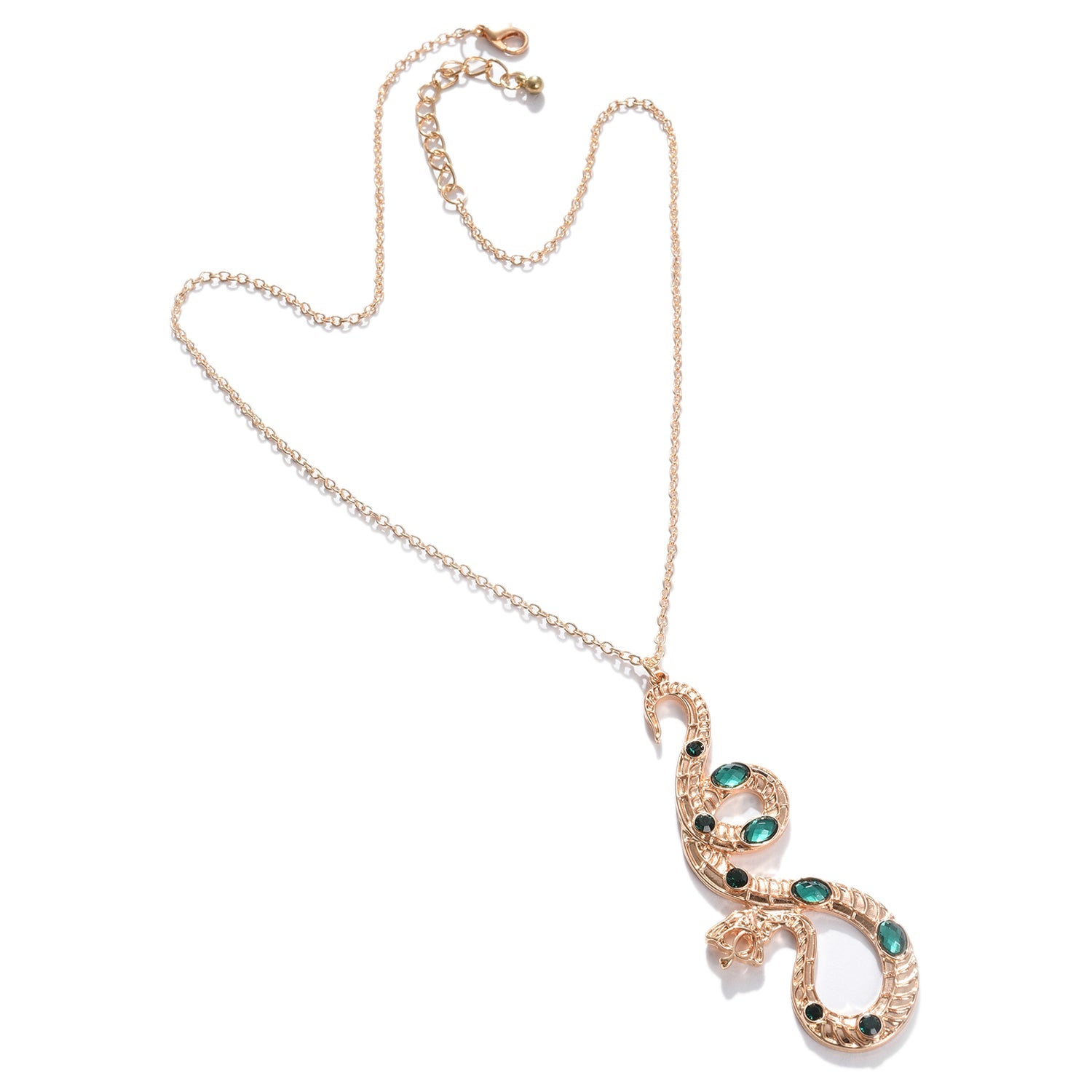 Gold-toned Green Gold-plated Necklace