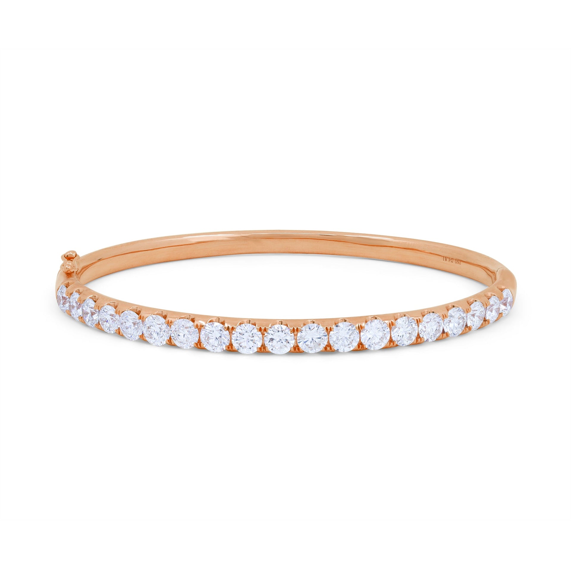 18kt rose gold bangle adorned with 4.81 cts tw of diamonds