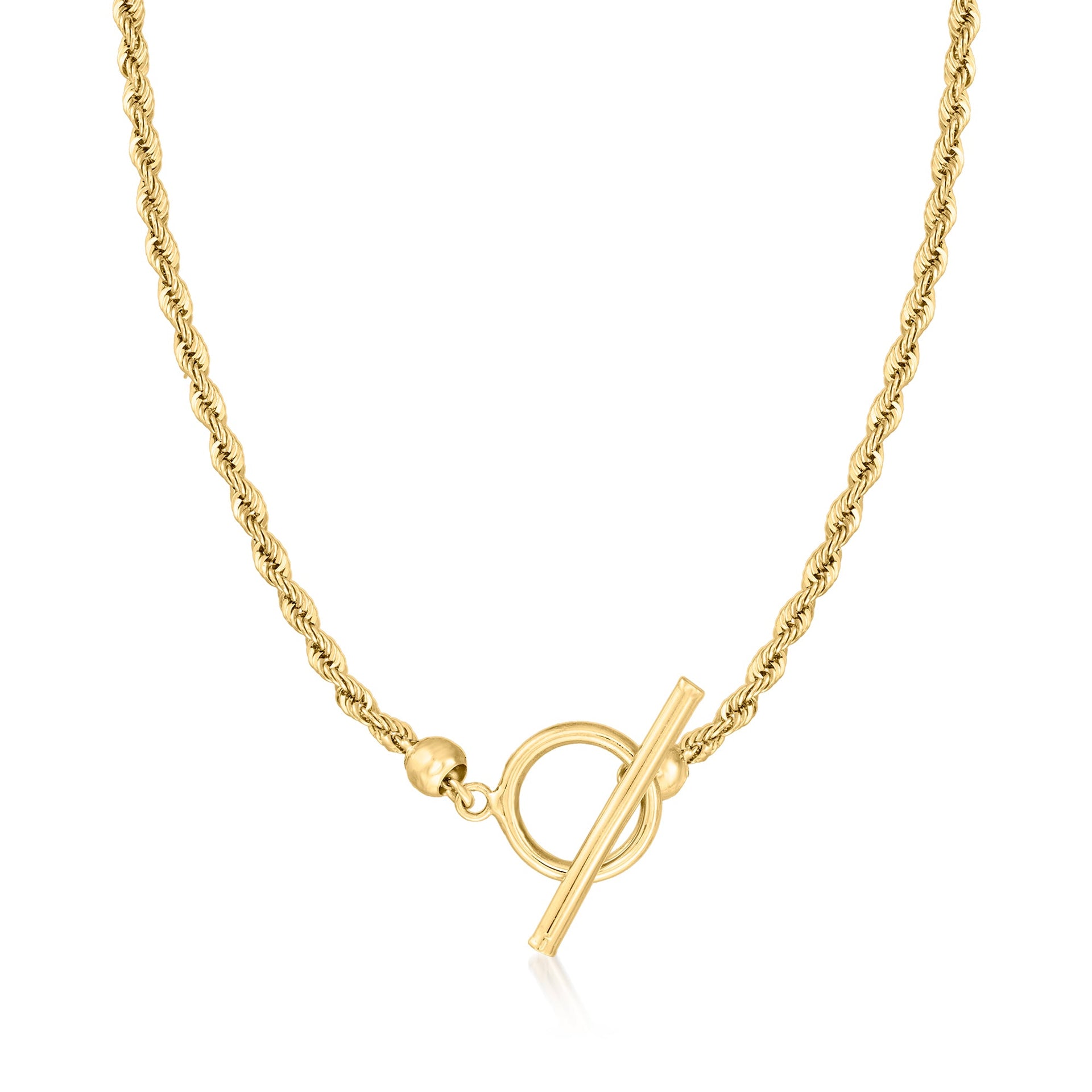 2.2mm 10kt Yellow Gold Rope Chain Toggle Necklace