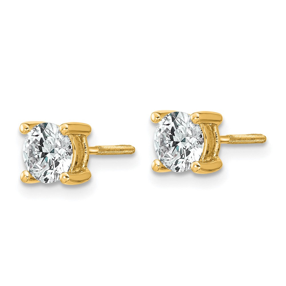 14k Yellow Gold 1 CTW Lab Grown Diamond Screwback Stud Earrings