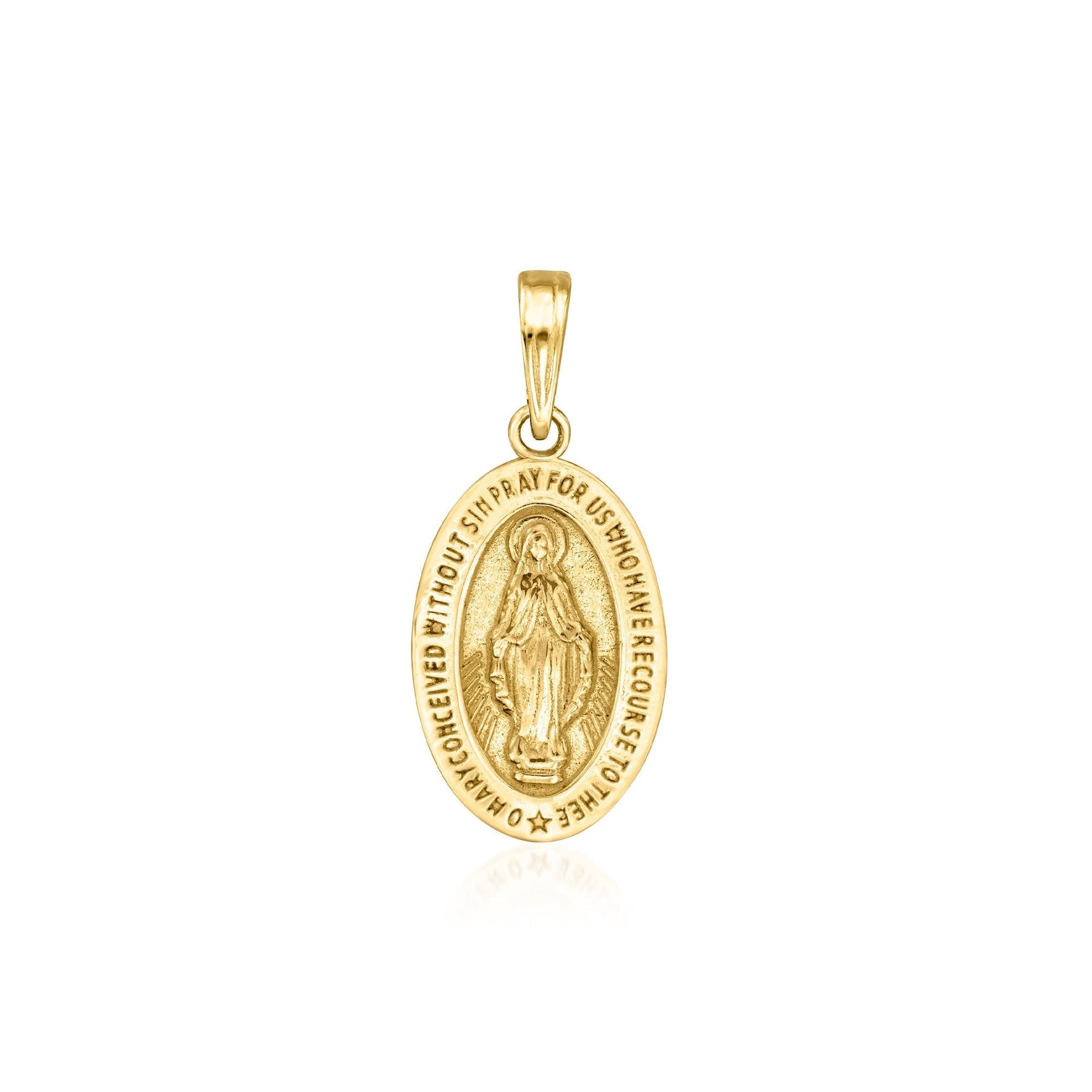 Canaria Fine Jewelry 10kt Yellow Gold Miraculous Medal Pendant