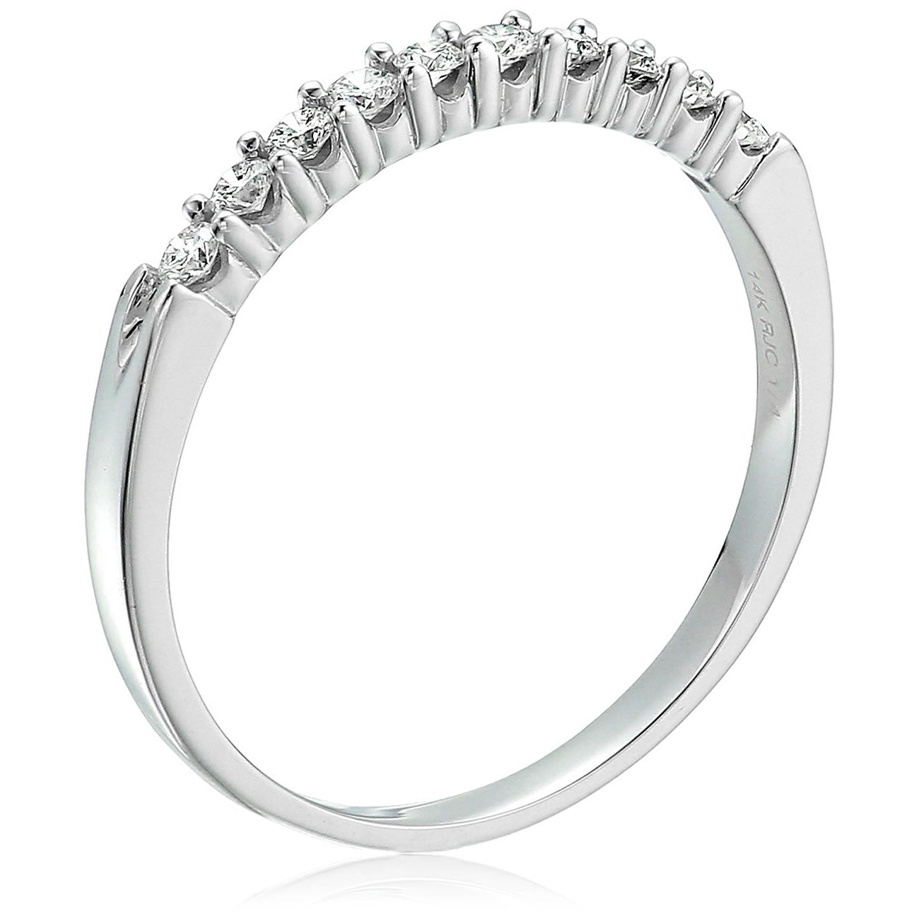 1/3 Cttw Diamond Wedding Band 14K Gold 10 Stone Prong Set Round