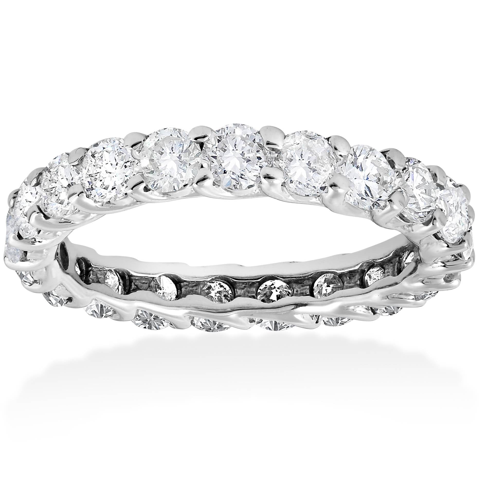 3ct Trellis Diamond Eternity Wedding Ring 14K White Gold