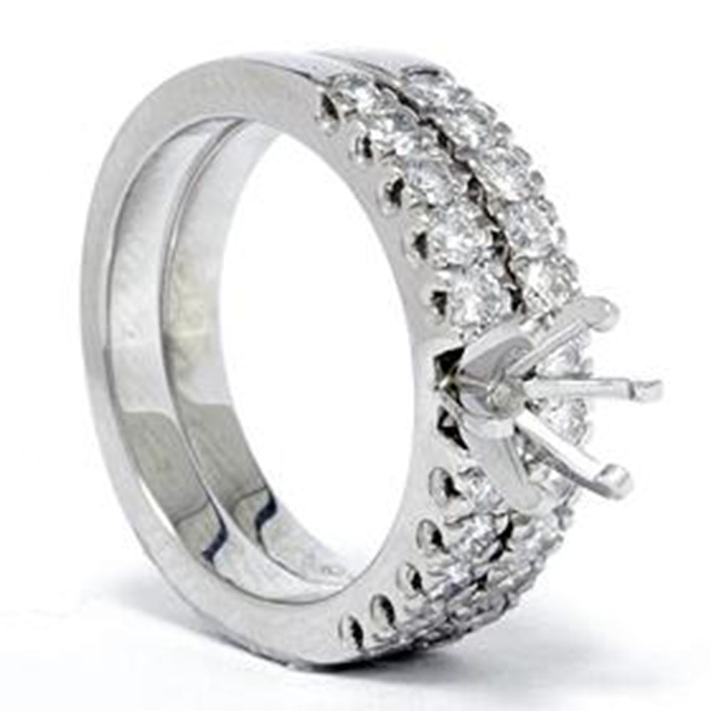 1ct Diamond Engagement Matching Wedding Ring Setting