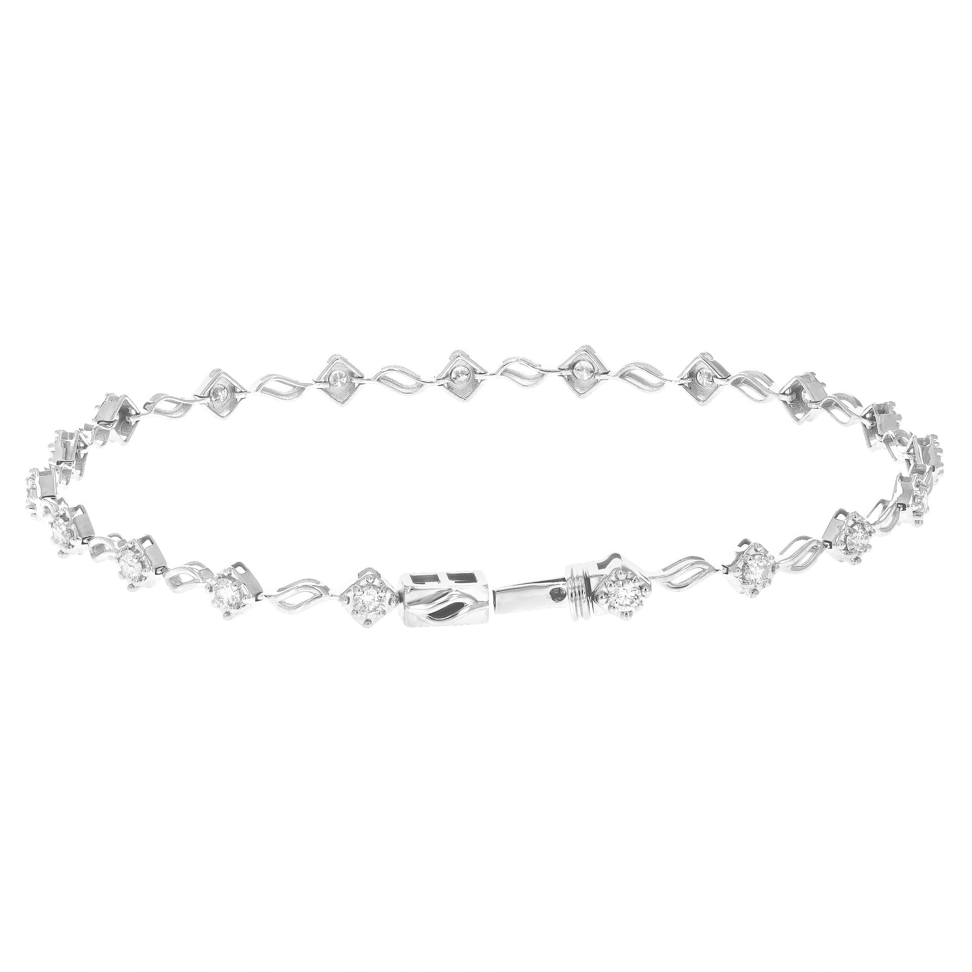 1 cttw Classic Diamond Bracelet in 10K White Gold 7 Inch