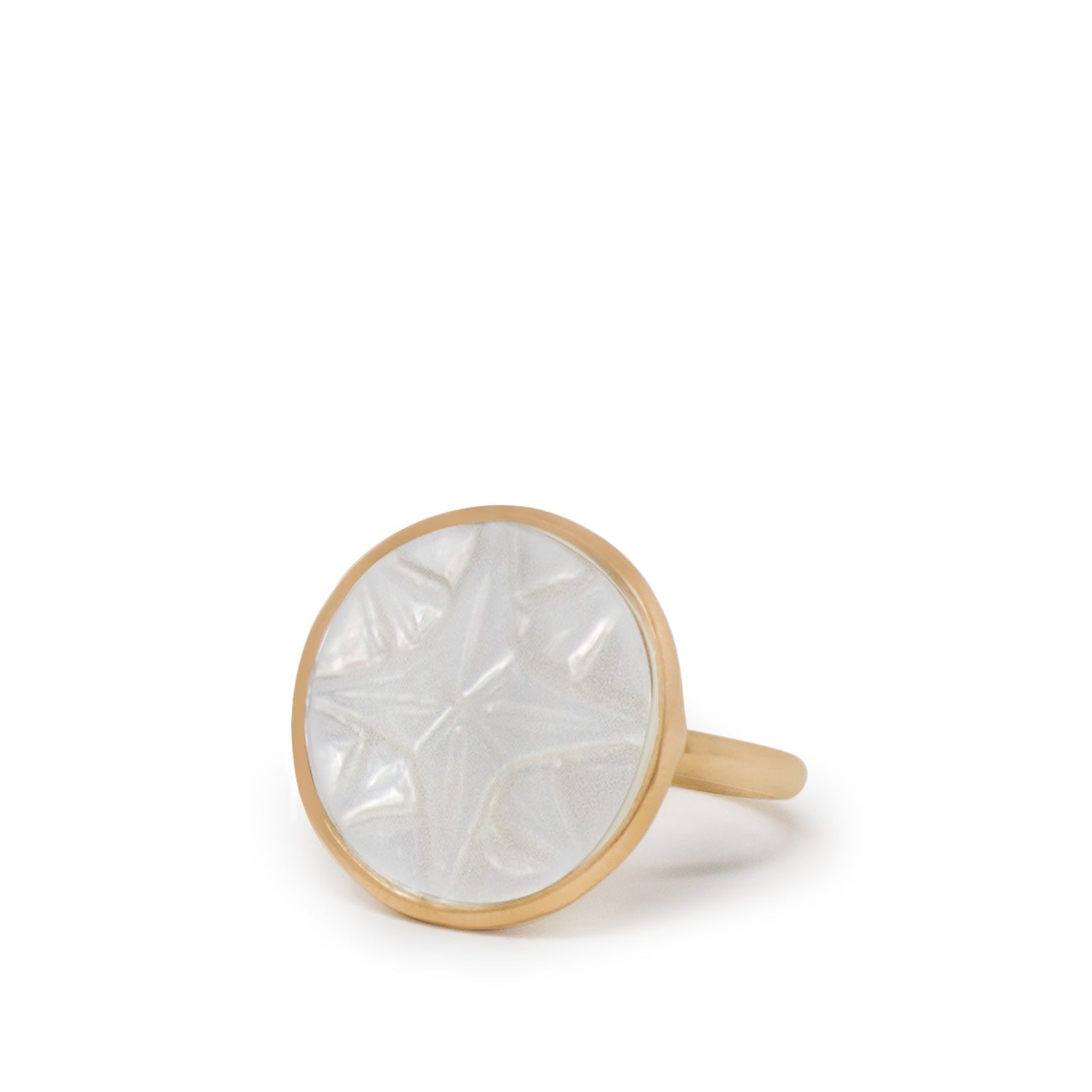 Rose Des Vents Mother Of Pearl Rose-Plated Ring