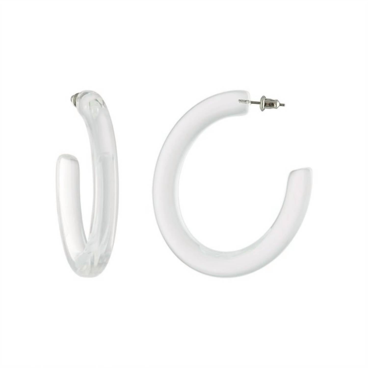 Women's Form Hoops Earrings In Clear