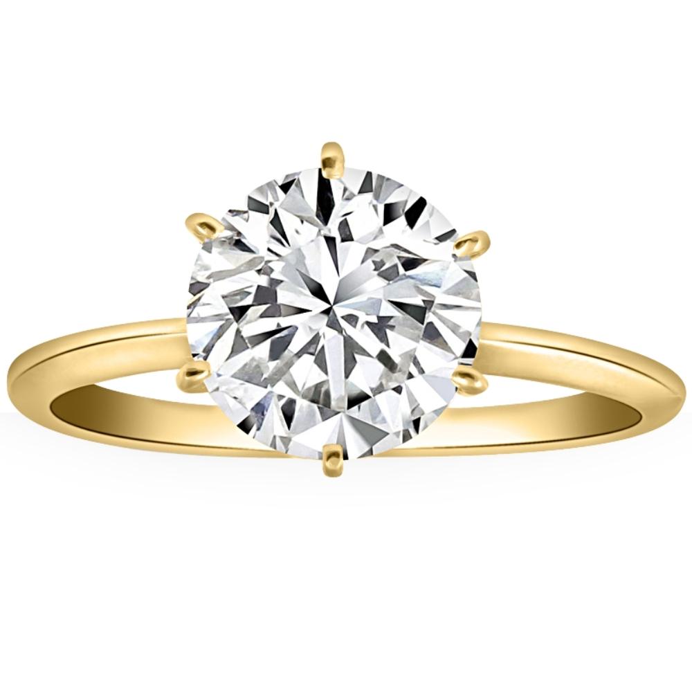 2 1/2 ct Lab Grown Diamond Solitaire Engagement Ring 14k Yellow Gold