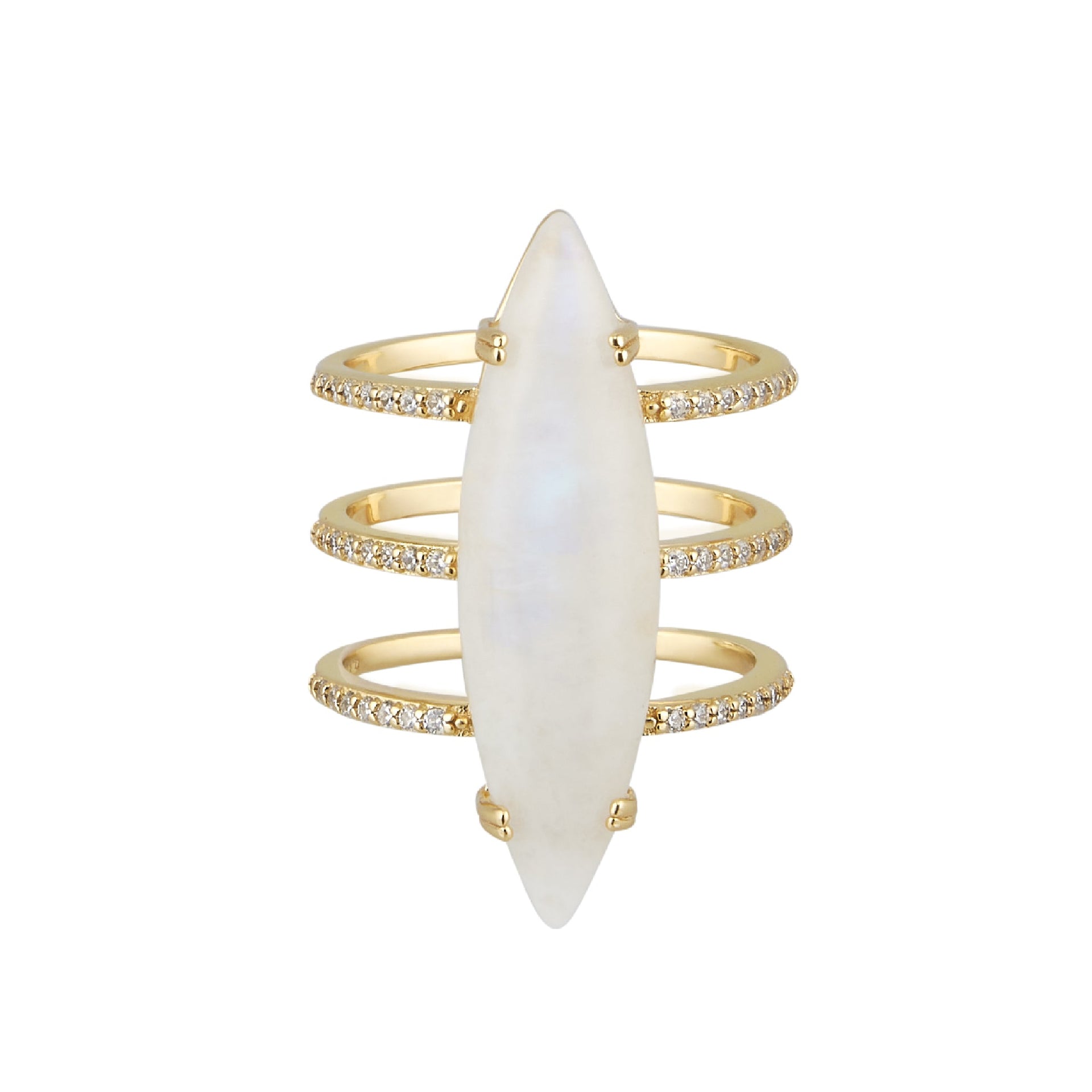 Adornia Moonstone Marquis Ring 14k gold vermeil