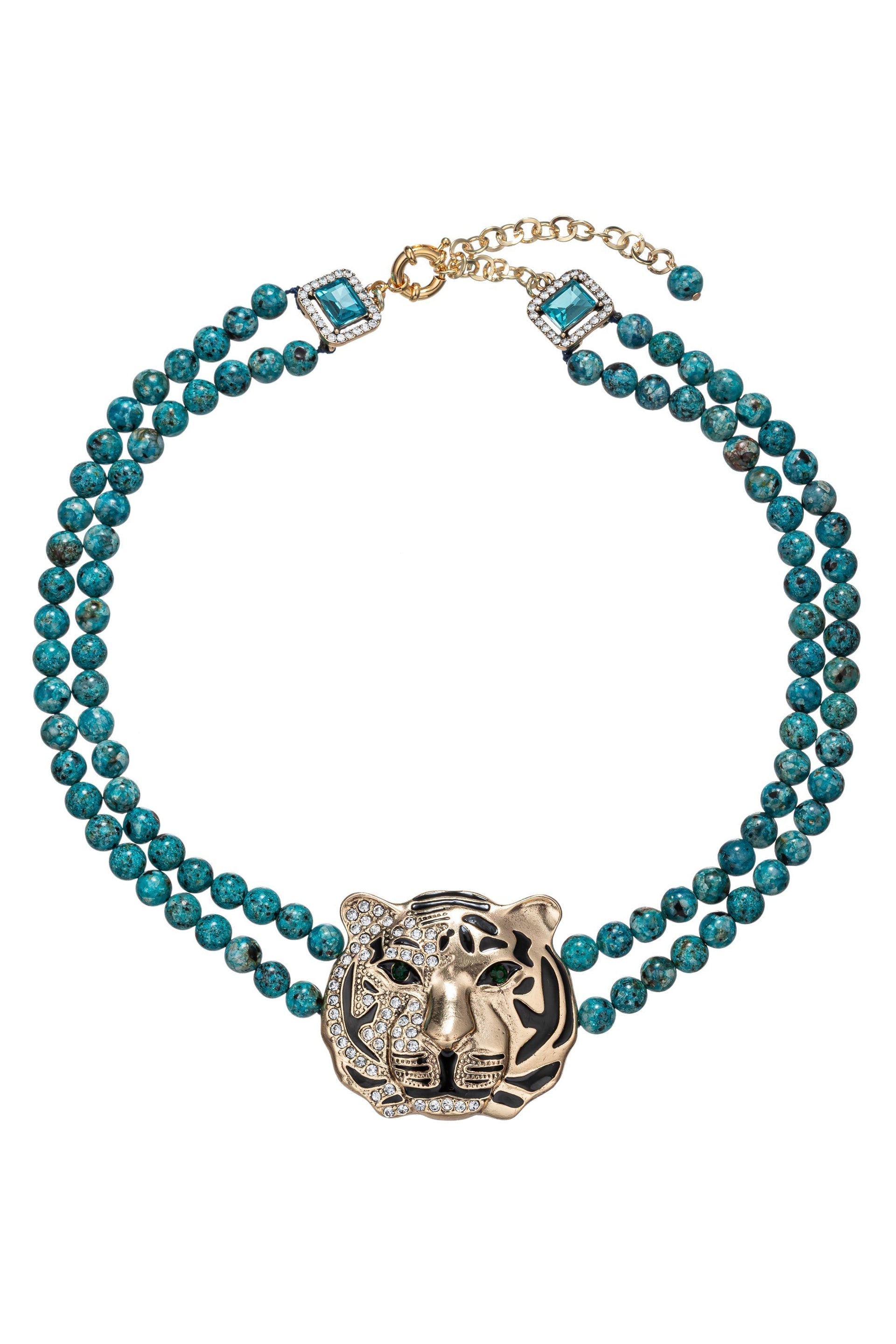 Tiger Agate Natural Stone Beaded Necklace