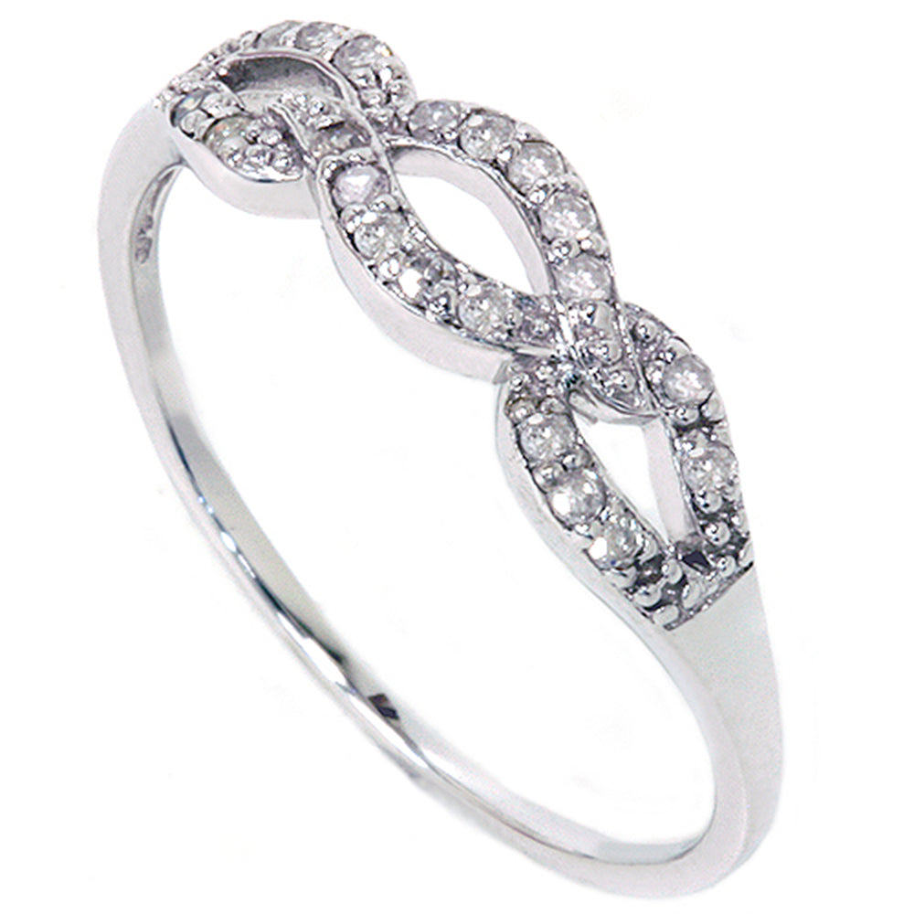 1/10ct Petite Diamond Infinity Ring 10K White Gold