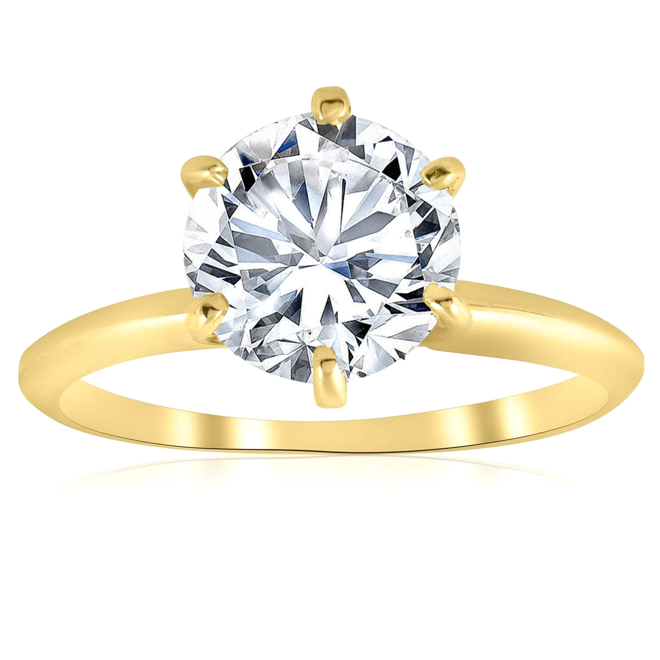 Certified 3.07Ct Diamond H/VVS2 Solitaire Yellow Gold Engagement Ring Lab Grown