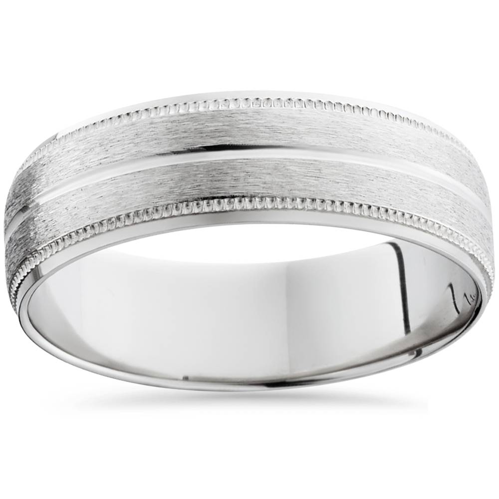 950 Platinum 6mm Comfort Fit Brushed Wedding Band Ring Size Selectable
