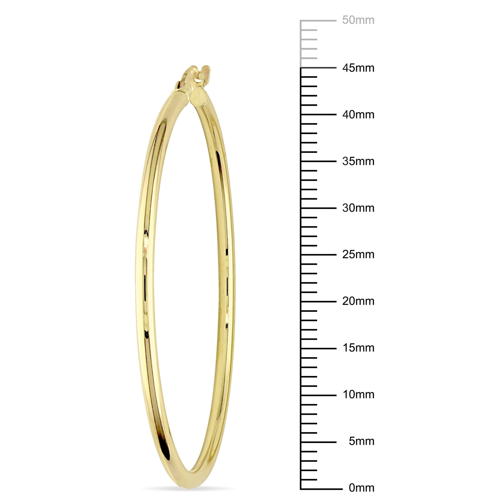 Mimi & Max 45mm Polished Hoop Earrings in 10k Yellow Gold