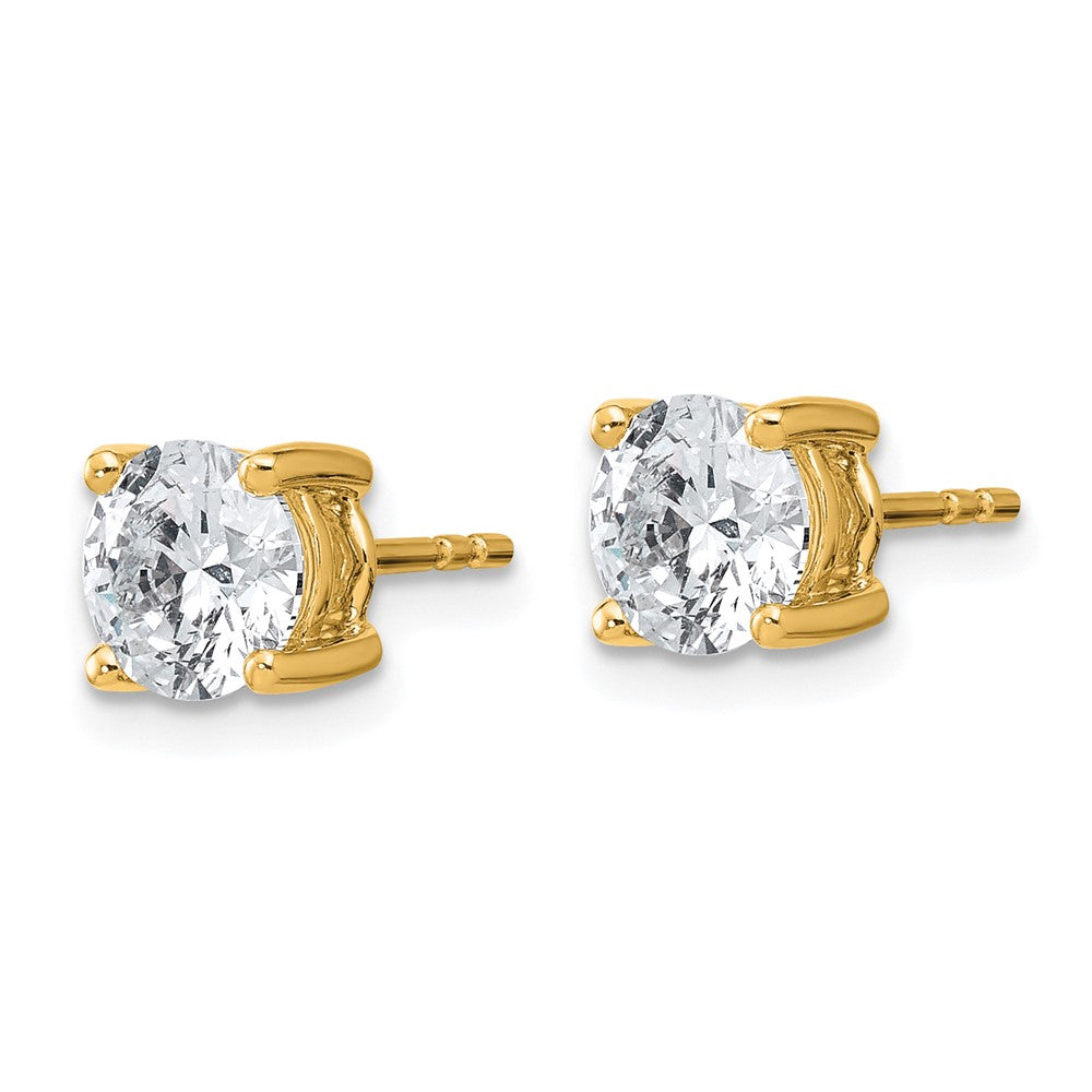 14k White Gold 2 CT Round Lab Grown Diamond Stud Earrings VS Clarity G-H Color