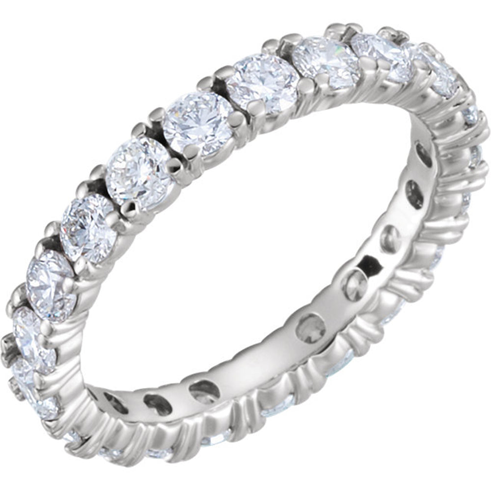 2 1/8 cttw Diamond Eternity Ring Womens Stackable Round 14k White Gold Band