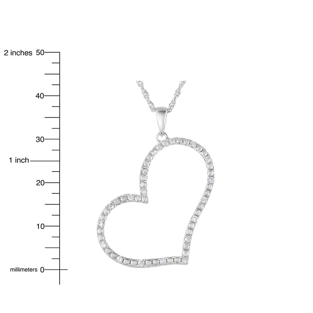 1/4 cttw SI2-I1 Certified Diamond Heart Pendant 18K White Gold with Chain
