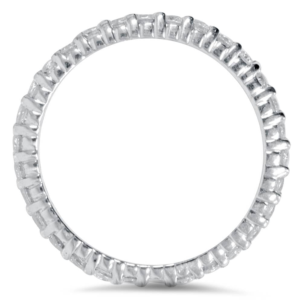 1.00CT Diamond Eternity Stackable Wedding Ring 14K White Gold