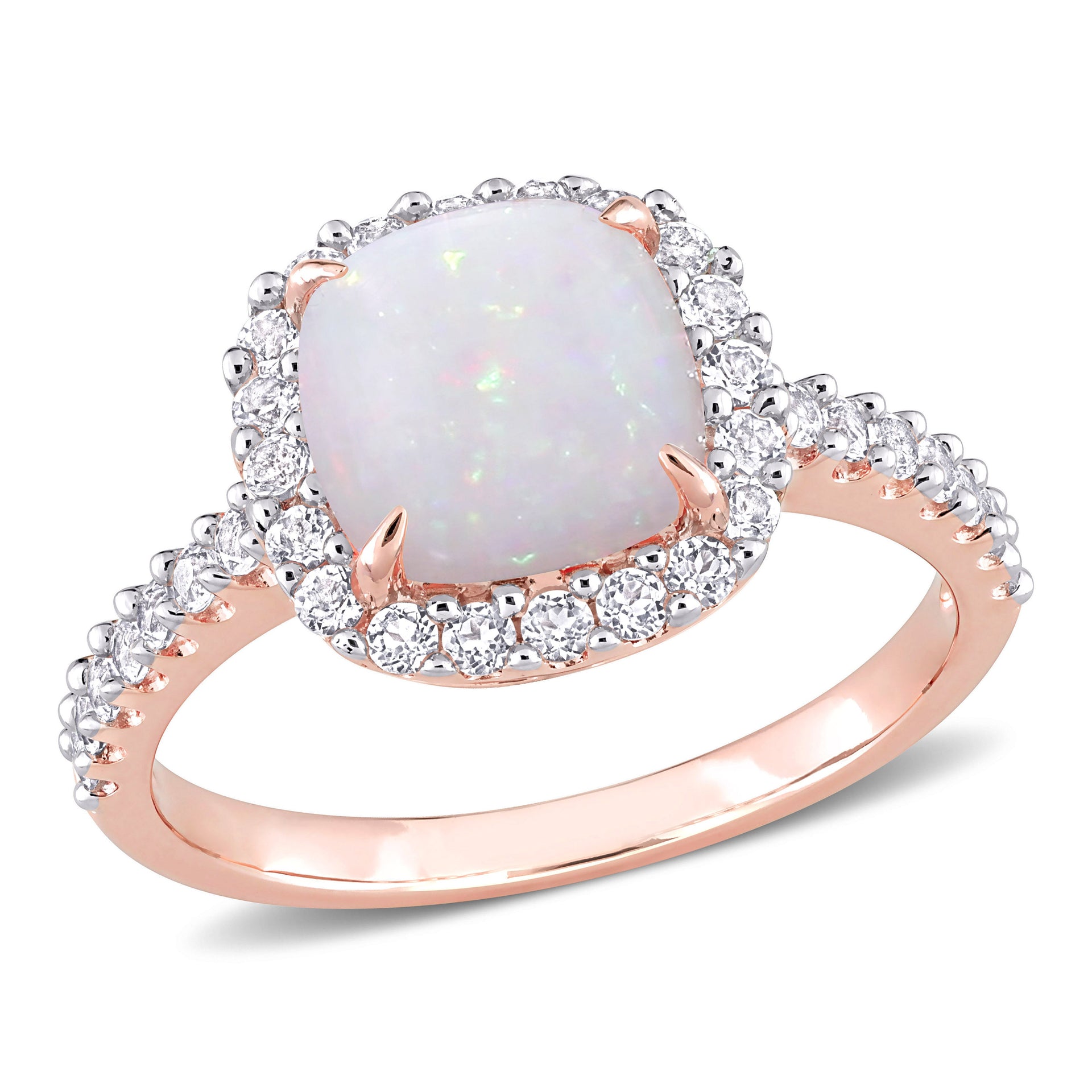 2 3/8 CT TGW Opal White Topaz Fashion Ring 10K Rose Gold