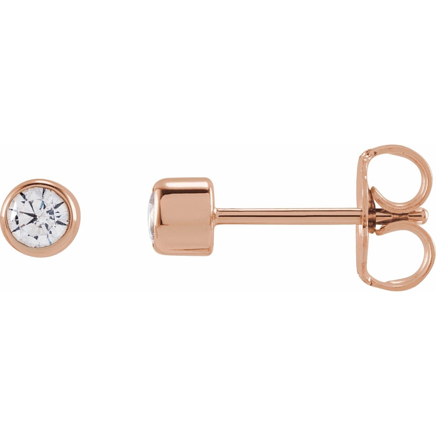 14K Gold 3 Mm Round 1/5ct Lab-grown Diamond Earrings Clarity SI Color G-H